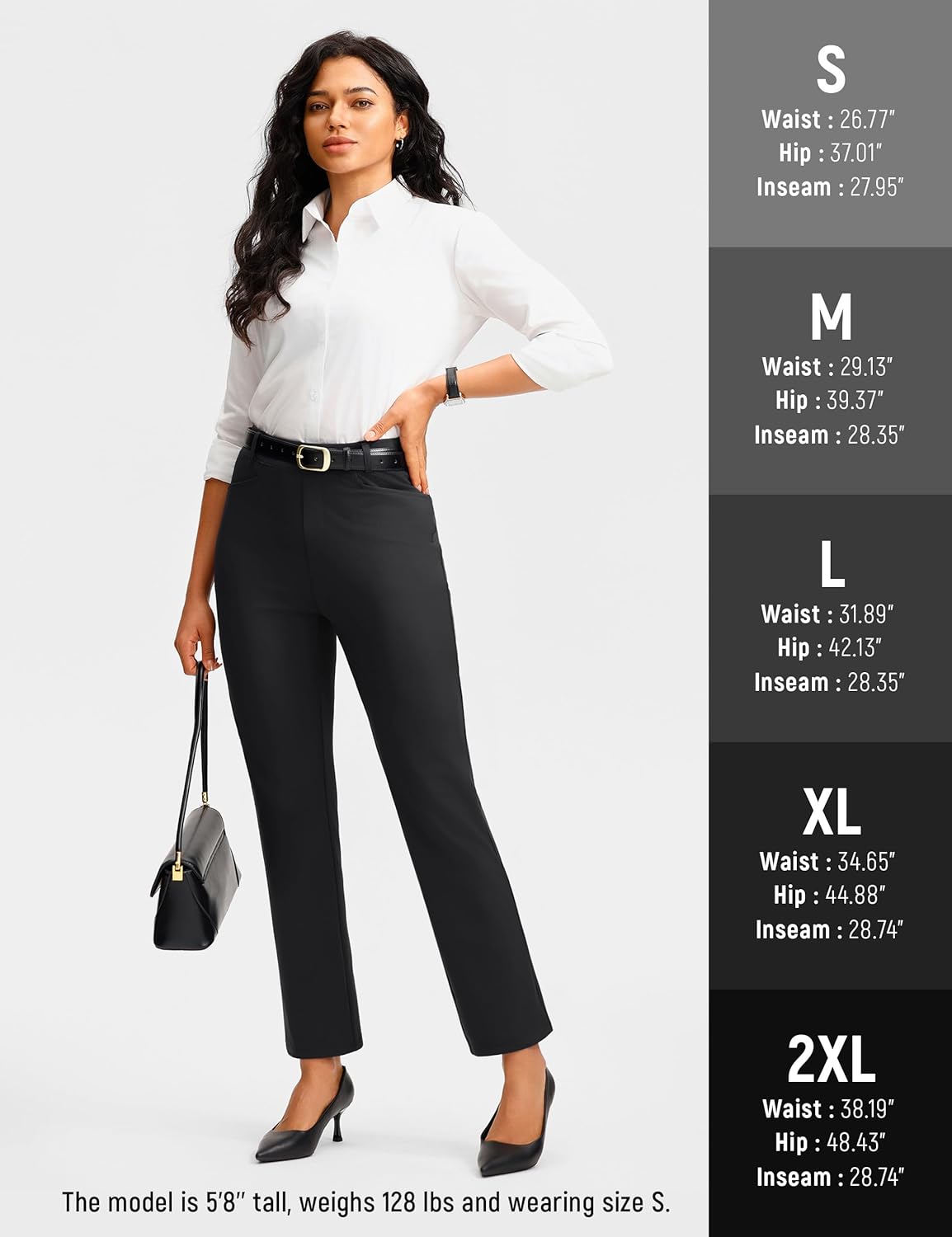 Women's Fleece Lined Pants Golf Pant with Zipper Pockets Slim Stretch Dressy Travel Business Work Casual Slacks - Image 7