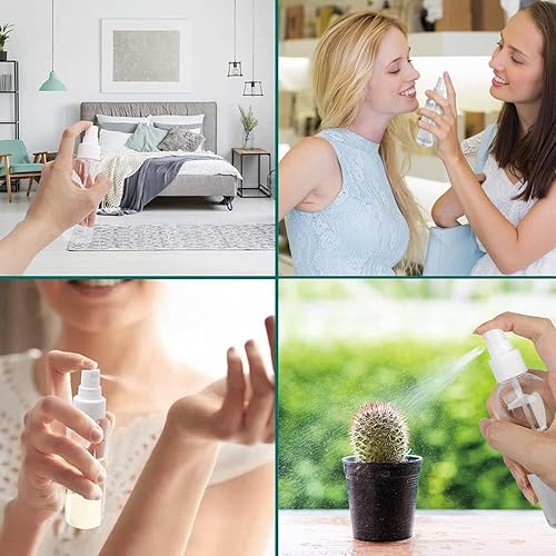 Miniatura 7 de AODESTINY 50 botellas de spray pequeñas de 4 onzas (4.1 fl oz), botella de spray de niebla fina transparente, mini botella de spray vacía para el