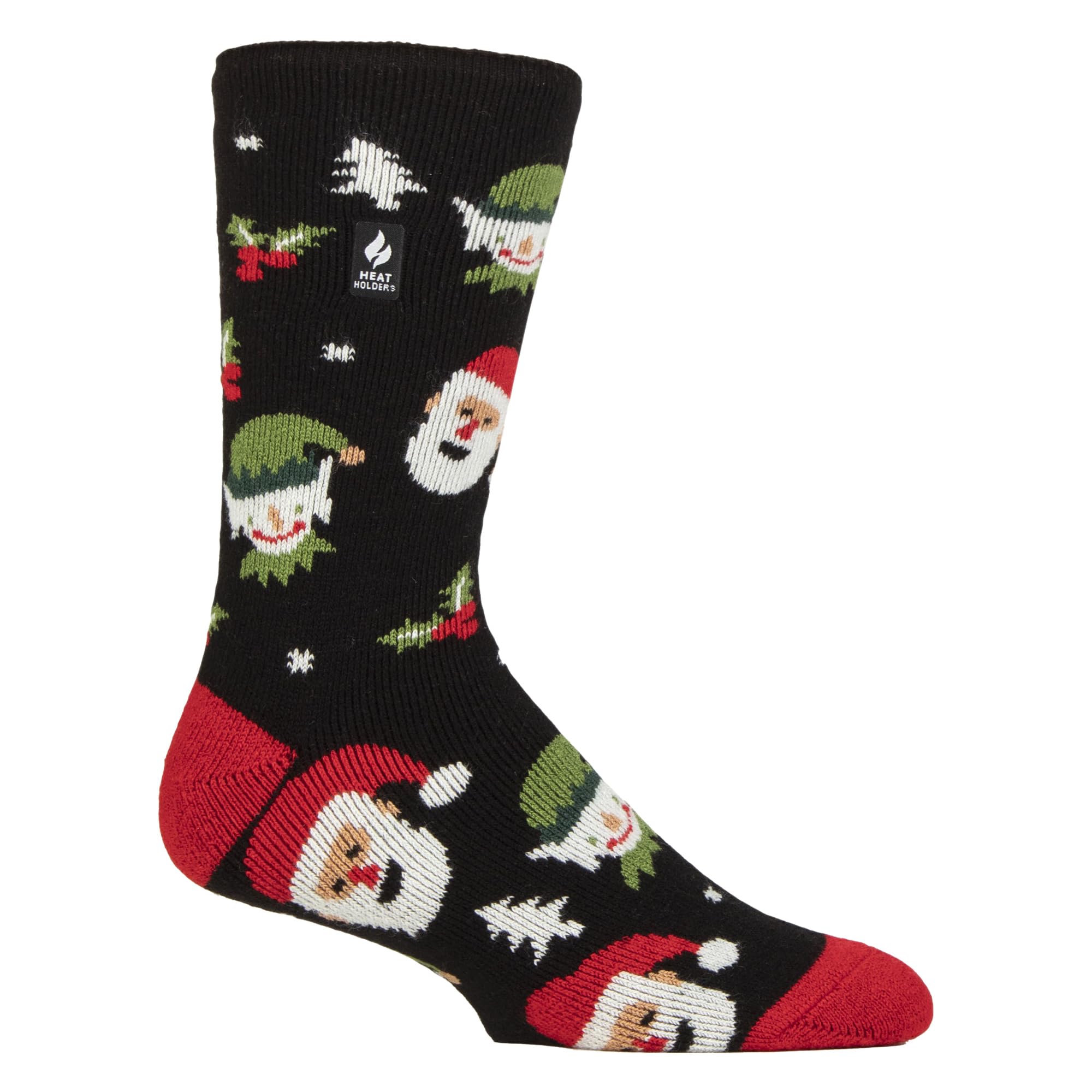 HEAT HOLDERS Men's Fluffy Christmas Thermal Socks | Fuzzy Novelty Winter Lite Socks | Xmas Gift (6-11, Elf)