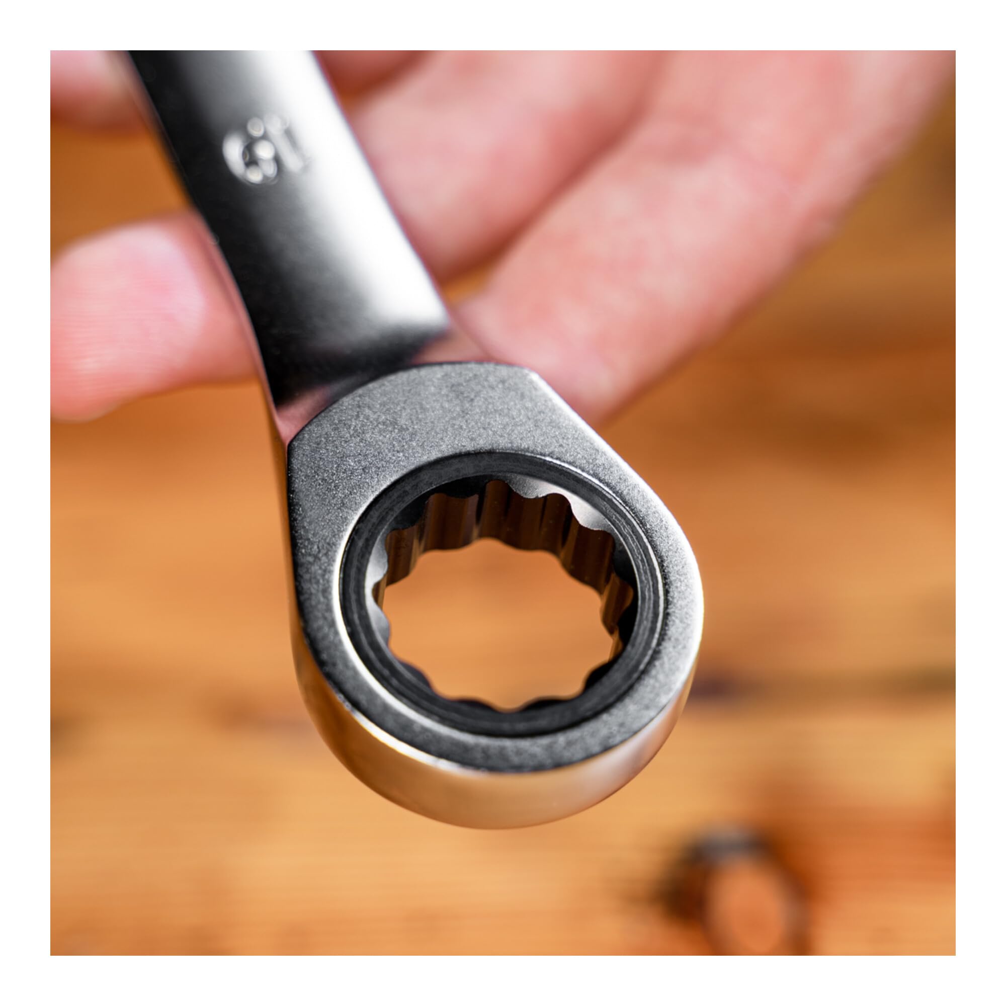 STIER Maul-Ringratschenschlüssel-Satz, 12-teilig, SW 8-19 mm, 12H-Profil, flache Ausführung, Chrom-Vanadium-Stahl, mattchromierte Ausführung, feinverzahnt mit 72 Zähnen, in Rolltasche