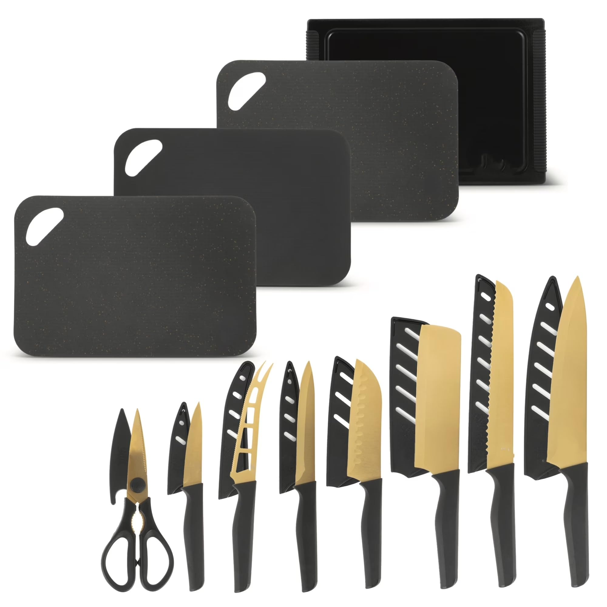 20-Piece Kitchen Knife Set Black For Home Cooking Meal Prep