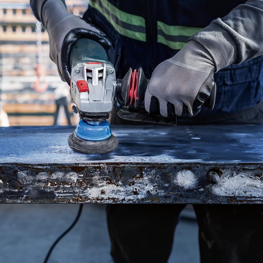 Bosch 1608622029 Cup Brush Knotted Wire, 0.5mm Steel, 70mm x M14, Silver