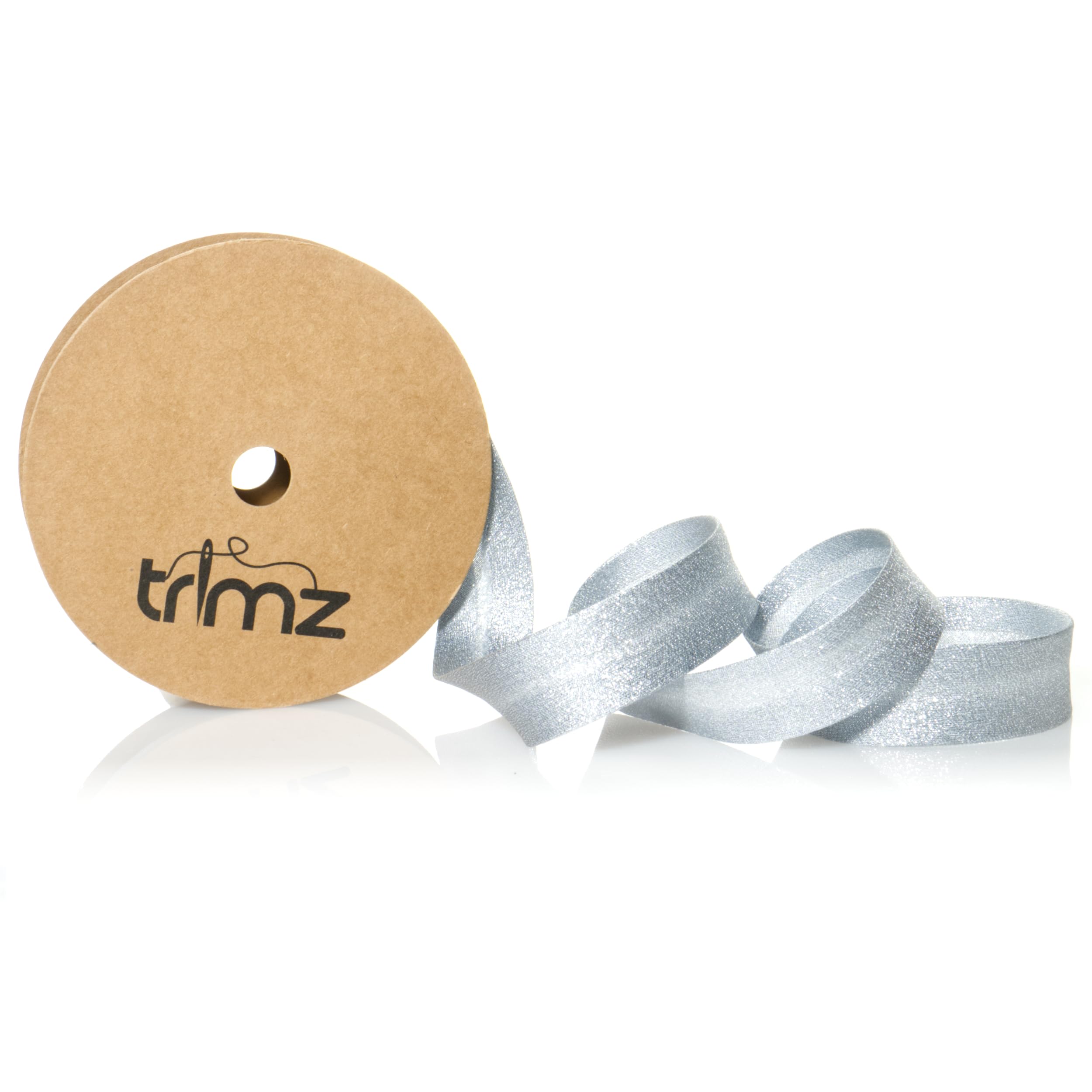Trimz Dark Silver/ Silver Metallic Lamé Bias Binding Tape, 25Mm X 20M Reel – Gunmetal Decorative Trim For Costumes, Crafts, And Edging