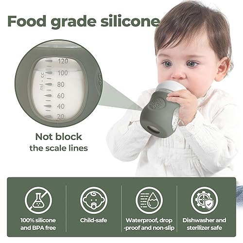 Miniatura 2 de Paquete de 3 fundas de silicona para botella natural Philips Avent, soporte de biberones de silicona de grado alimenticio antiroturas, compatible