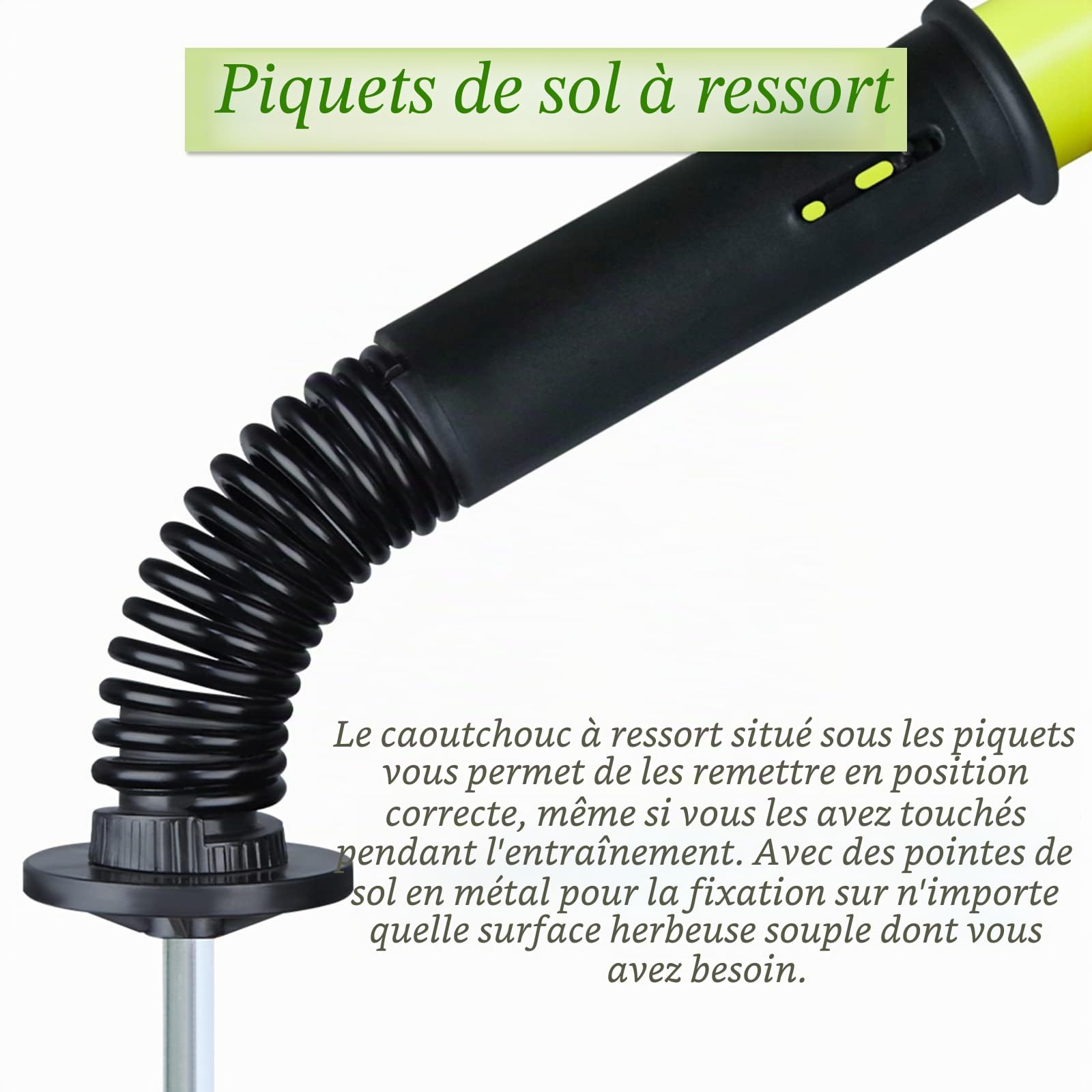 Froadp Piquets de Slalom en Plastique Accessoires D'Entraînement Football de 1.5m Set D'Agility pour Chiens Set D'Entraînement de Football avec Pointes de Sol en Métal et Ressorts (Set de 6 Pièces)