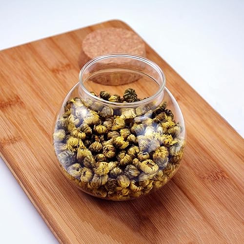 Miniatura 5 de Snminetal Recipientes de almacenamiento de vidrio de 17 onzas, tarros de dulces de boda, con tapa hermética de corcho, perfectos para té, galletas,