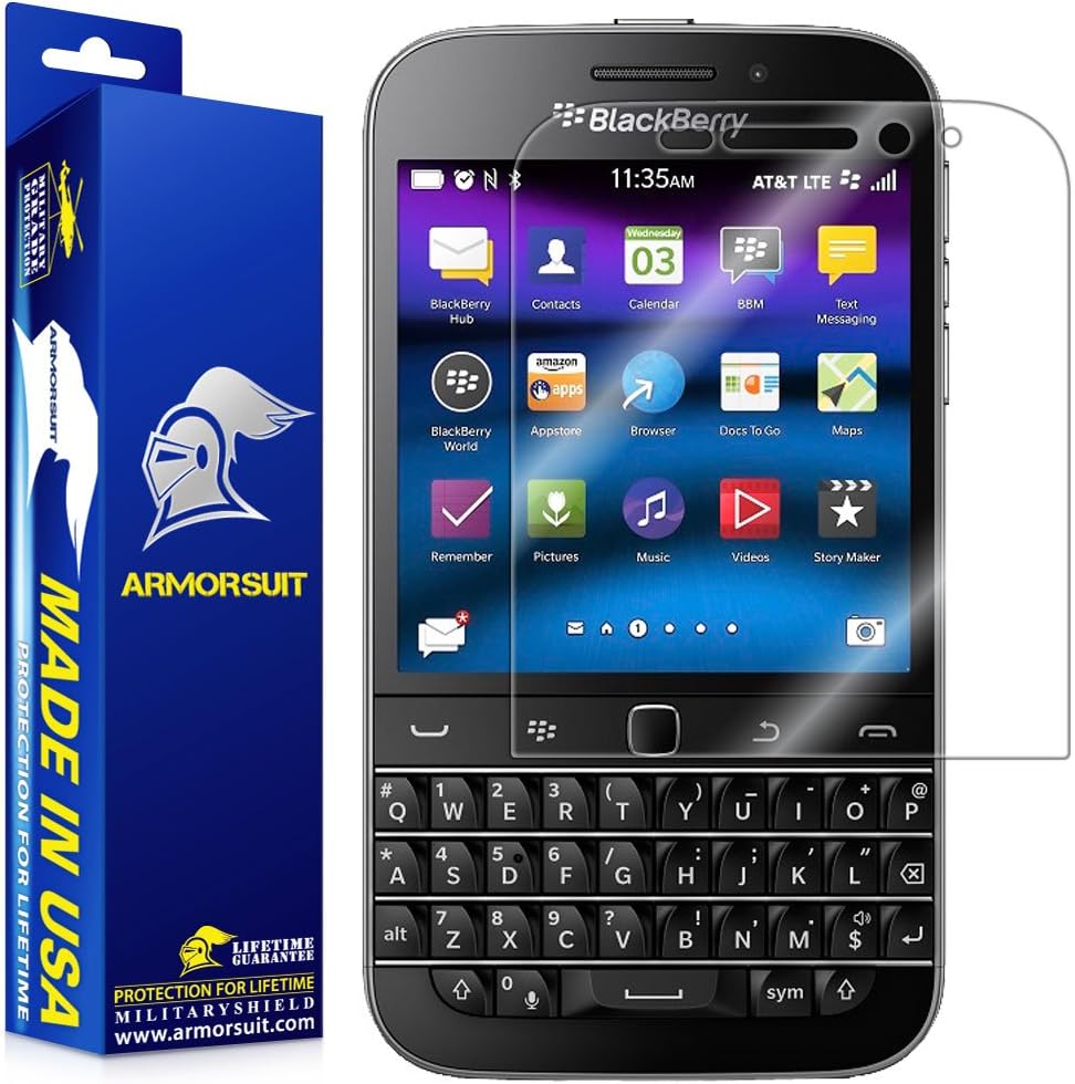 ArmorSuit MilitaryShield Screen Protector for BlackBerry Classic - [Max Coverage] Anti-Bubble HD Clear Film