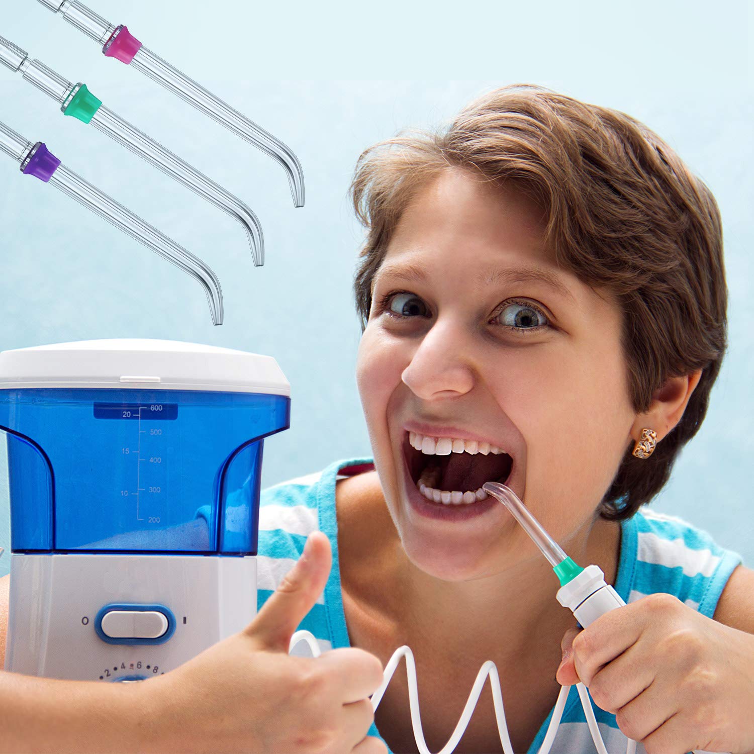 Classico Ricambio Punte Spruzzo Dentario Acqua Idropulsore Ugello Accessori per Waterpik Water Flosser (Like Wp-100) e Altri Irrigatori Orali (6 Pezzi)