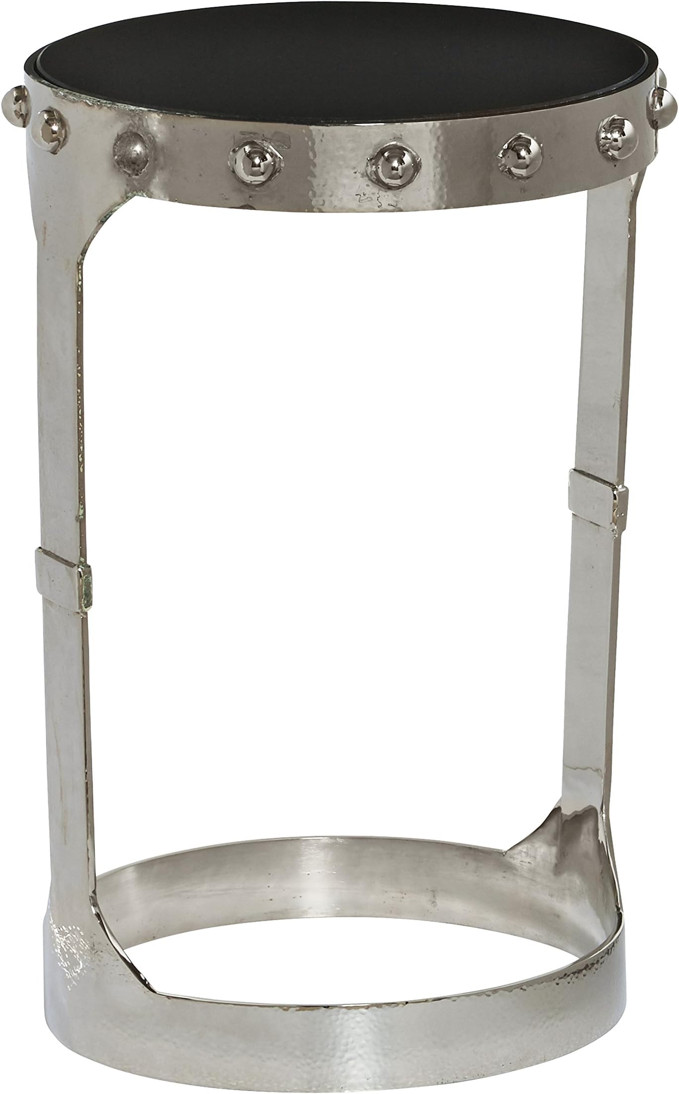 Pulaski Collection Nolan Metal Round Accent Side Table, 14" x 14" x 22", Nikel