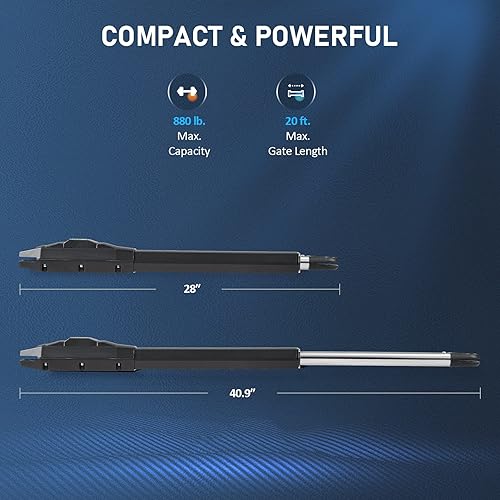 Miniatura 8 de CO-Z Abridor para puerta batiente simple, operador de puerta oscilante de 880 libras y 20 pies para puerta de patio, sistema automático de apertura