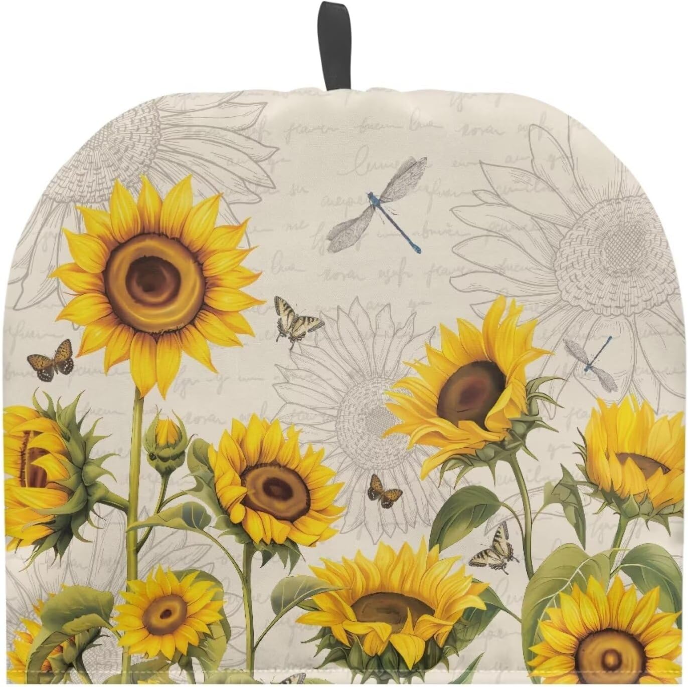 Tea Pot Cosy Dust Cover Insulating Tea Pot Cozies for Teapots Kitchen Accessories Home Table Decorative Teapot Warmer Teapot Cozies Tea Cover, Sunflower Dragonfly Retro