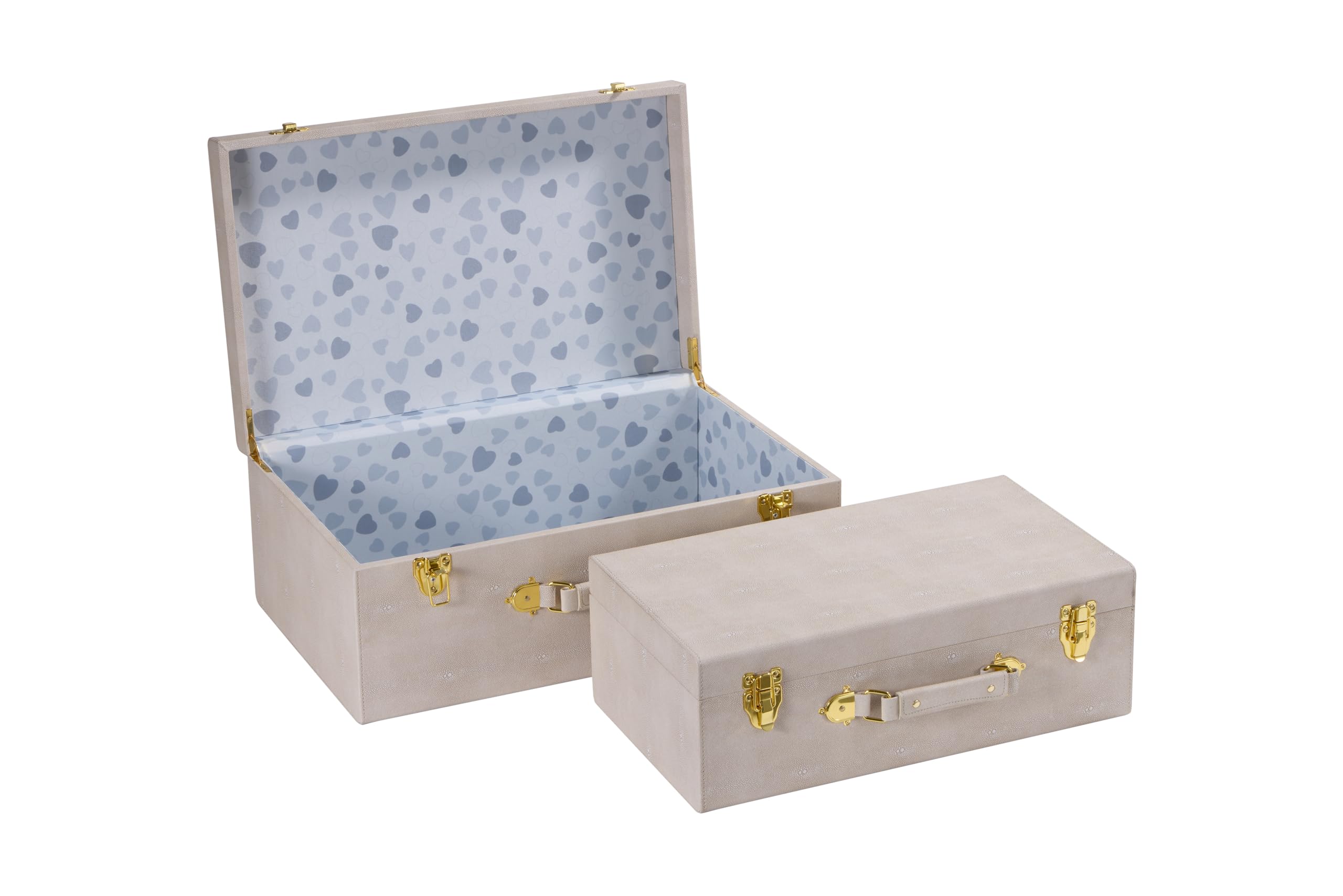 Amazon.com: Sagala Set of 2 Large Decorative Storage Trunks, Beige