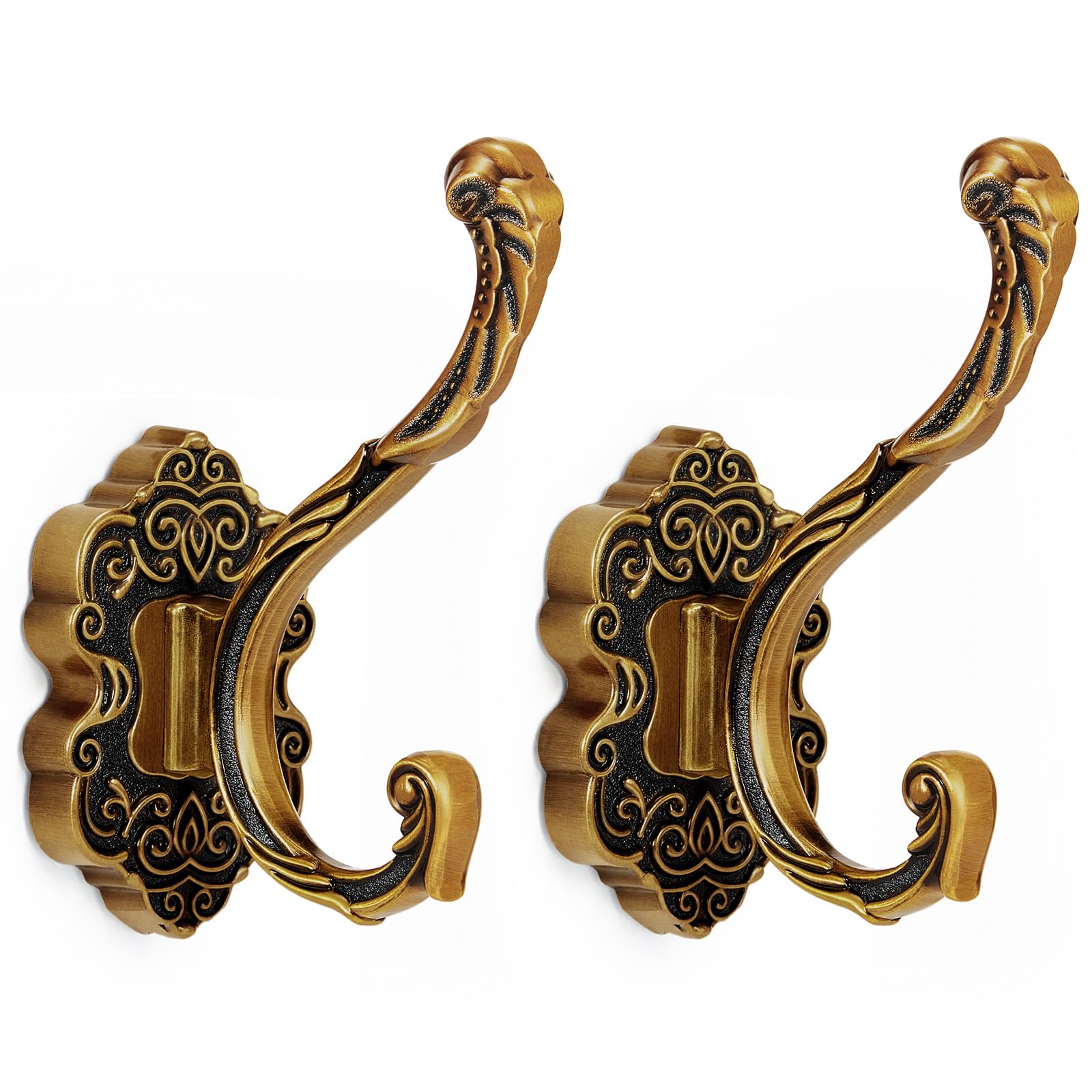 Amazon.com: Zonon 2 Pcs Antique Gold Wall Hooks Set Vintage Coat