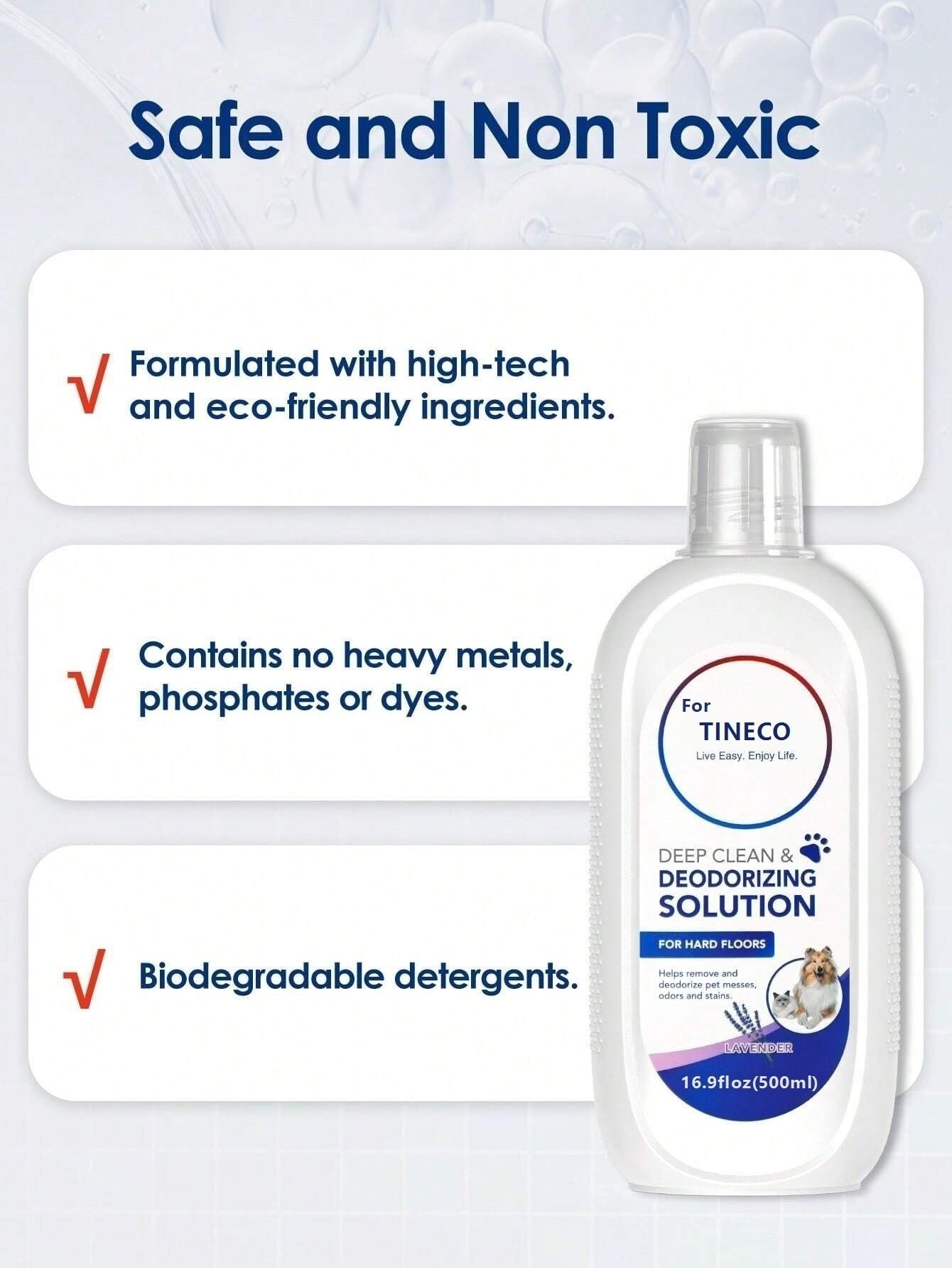 Detergente per pavimenti - Pulisce in profondità un'ampia gamma di pavimenti duri - Profumo di lavanda - 500 ml - Compatibile con Tineco IFloor 2/3 Breeze, FLOOR ONE S3/S5/S5 Pro 2/S6/S7 Pro(3pc)