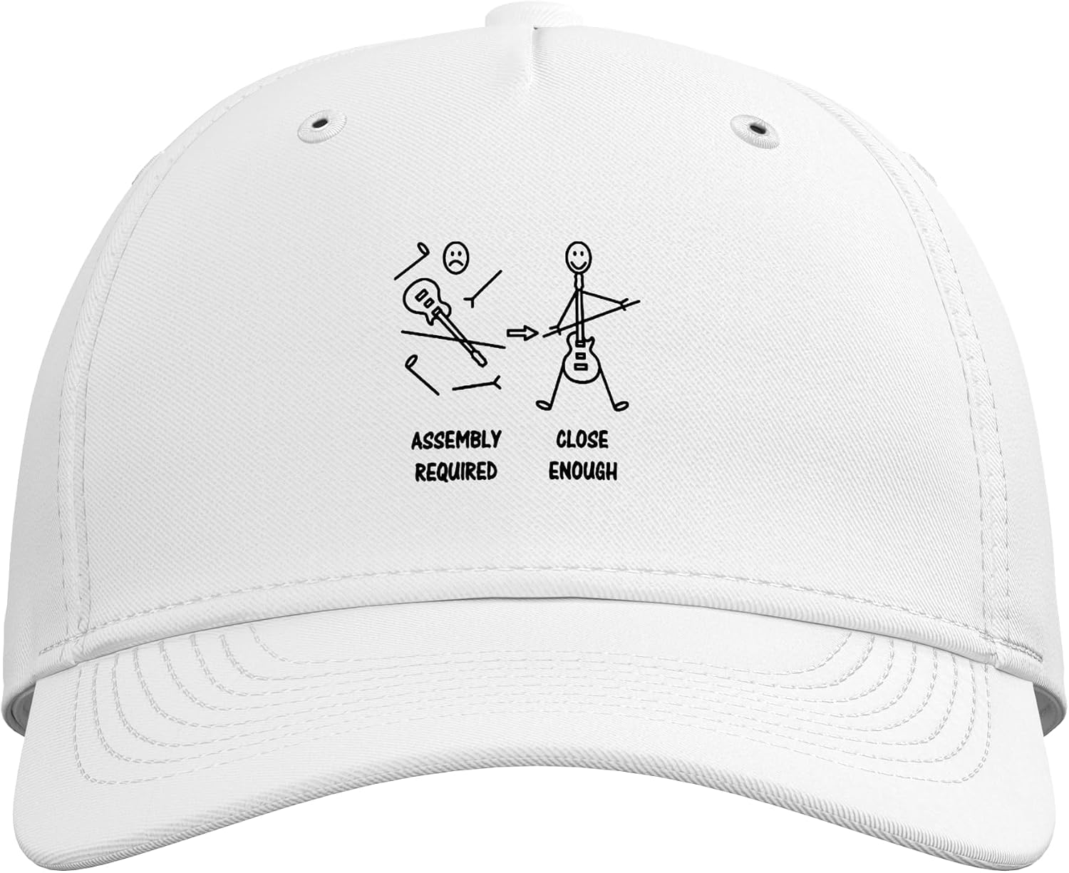 Assembly Required Music Stick Figure Stickman Printed Funny Adjustable Baseball Hat image 2