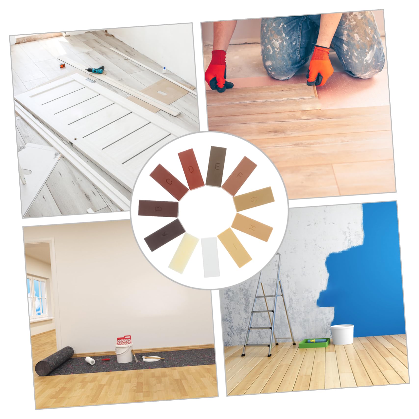Cera Riparazione Parquet 11 Pezzi Resina per Graffi Rapidi | Pvc Vinile Tavola, Fai da Te Semplice, Finitura Rapida per Ritocchi su Porta