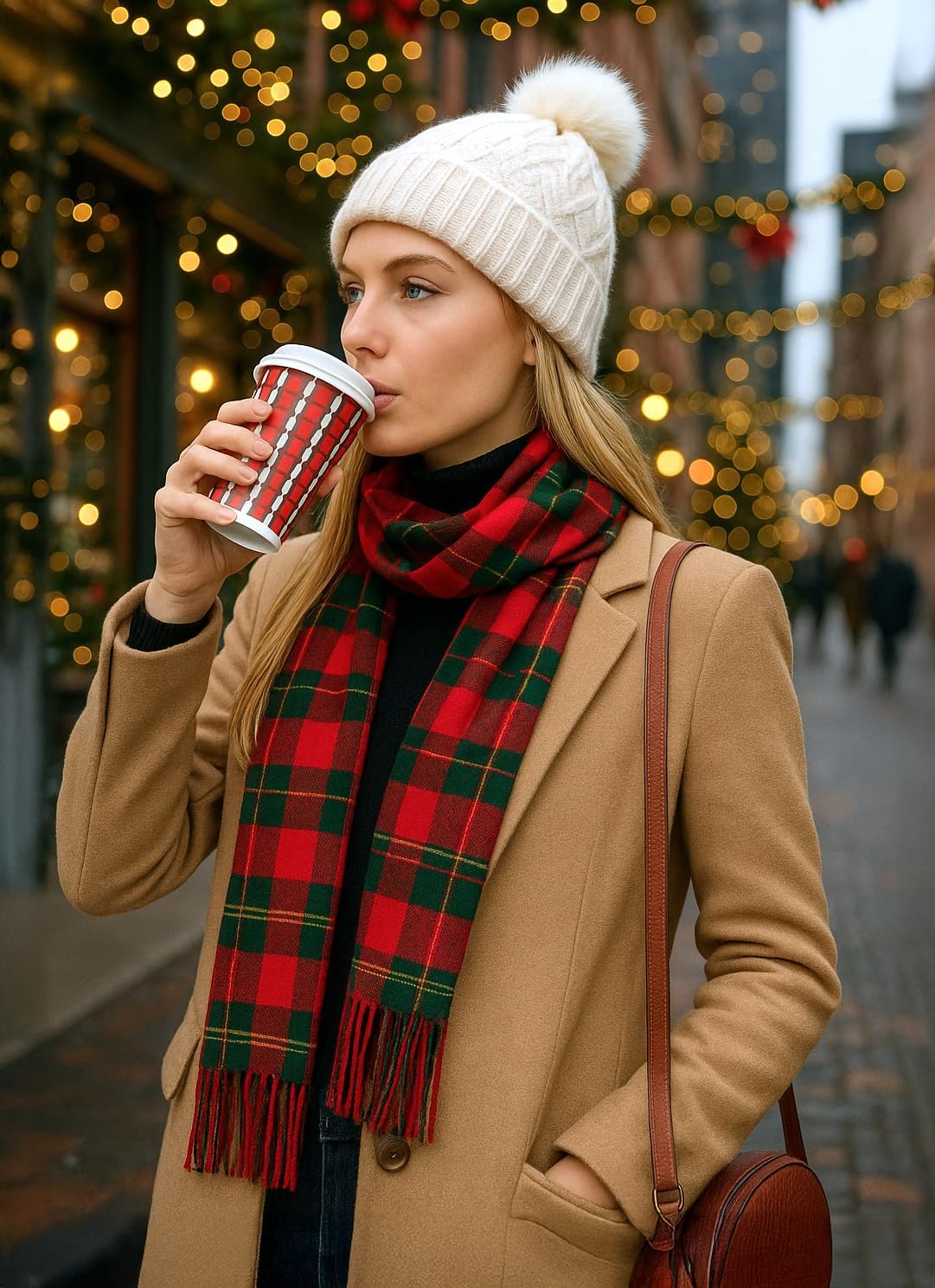 Achillea Scottish Tartan Plaid Scarf - Warm Cashmere Feel Winter Scarf, Scarves for Holiday, Christmas & Daily Wear - Image 3