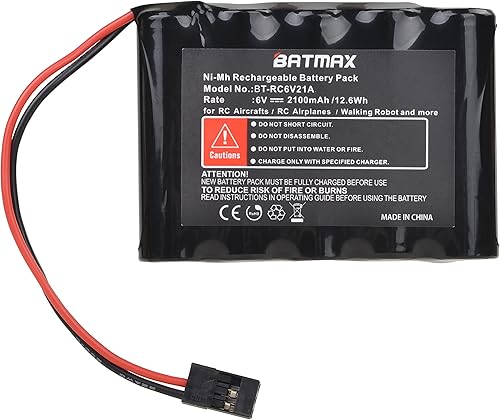 Batmax 6V 2100mAh receptor batería con conectores Hitec para aviones RCRC aviones receptor RX batería Hitec, Futaba, JR