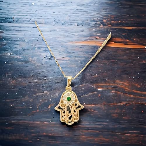 Miniatura 3 de Raf Rossi Gold plated Colgante de collar de filigrana de mano de Hamsa Fátima, Relleno de oro, No es una piedra preciosa