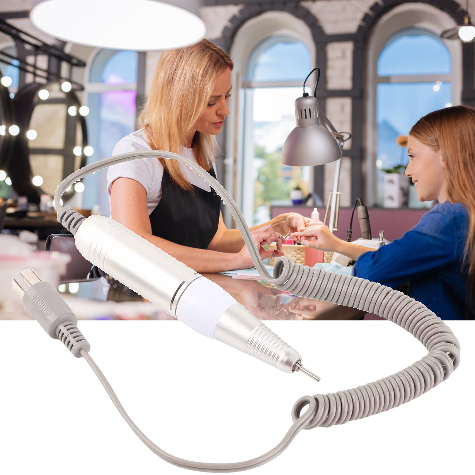 Tbest 35000 Giri / Min Trapano Elettrico per Unghie Penna per Manipolo Trapano Elettrico per Unghie Penna Maniglia Hine Trapano Lucidatura Maniglia di Ricambio Manipolo Nero (Bianco)