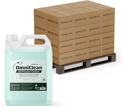 منظف Eco+ OmniClean متعدد الأغراض، 192 زجاجة سعة جالون واحد، 48 علبة لكل منصة نقالة، محلول رذاذ أو ممسحة مركّز، Green SealTM، بدون بقايا، برائحة الأعشاب، للاستخدام على الأرضيات والجدران والمزيد