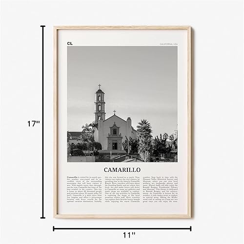 Miniatura 7 de Impresión de Camarillo en blanco y negro, arte de pared de Camarillo, Cartel de Camarillo, Foto de Camarillo, Decoración de pared de Camarillo, mapa
