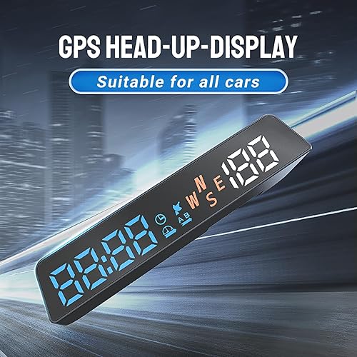Miniatura 11 de H2 GPS Velocímetro Digital Velocímetro GPS HUD Universal Todos los Coches Head Up Display Vehículo Velocidad Brújula MPH KMH Indicador de velocidad