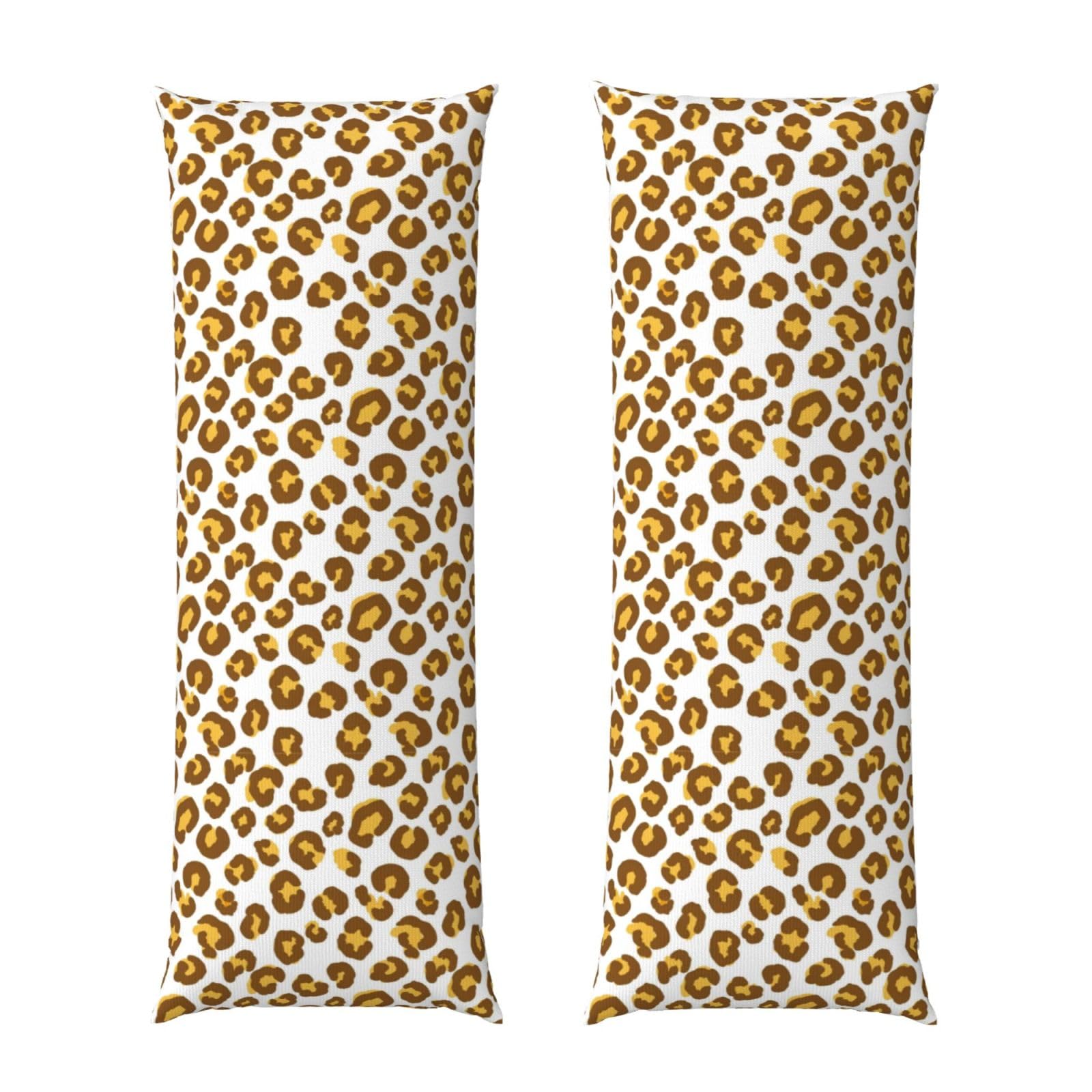 Body Pillow Protector Cover 20x54, Cheetah Gold Leopard Print, Breathable Ultra Soft Pillowcase with Zipper, Wrinkle Shrinkage Fade Resistant for Bed Couch