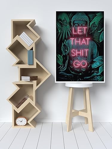 Miniatura 5 de CHWGLFGG Kits de pintura de diamantes grandes para adultos principiantes, Buddha Let That Go Kits de arte de diamantes, taladro redondo completo 5D,