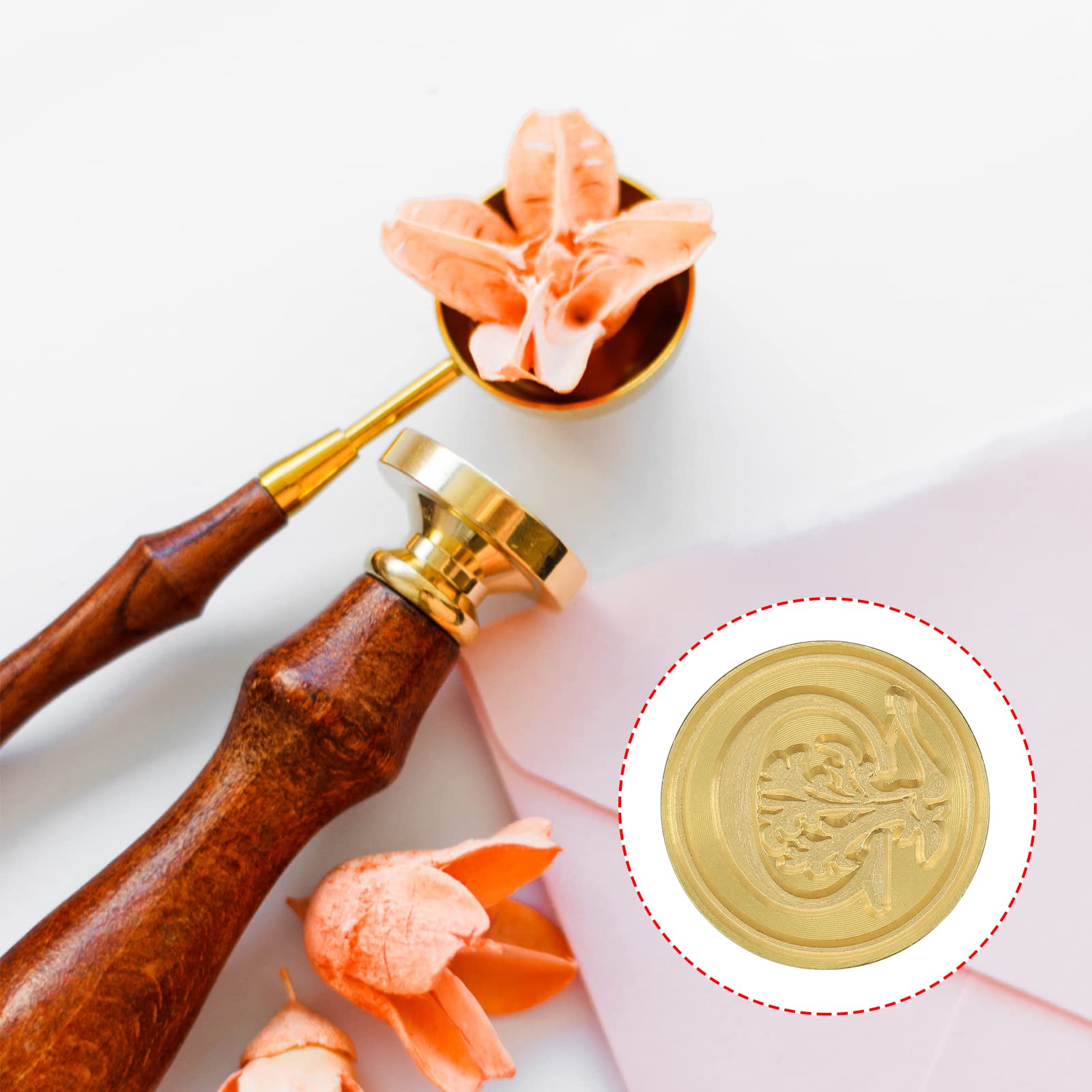 YOKIVE Alphabet Wax Seal Stamp, Letter Stamper with Removable Handle Head Decorate Postcards - Image 3