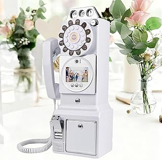 Video Audio Guest Book Wedding Phone, 1080P HD Leave a Video Message Phone, Customized Video Messages, for a Variety of Memorable Party Occasions White-32GB