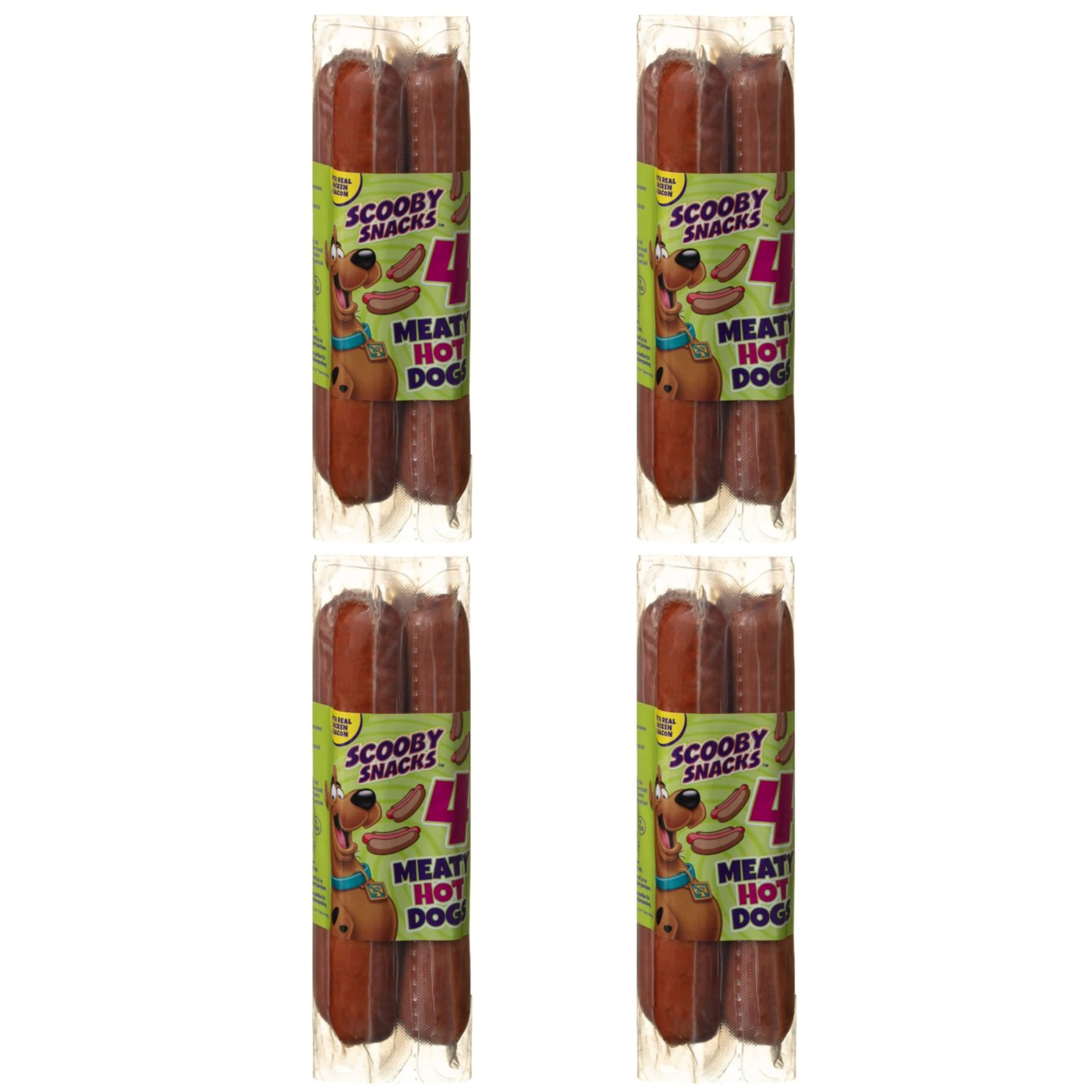 ark future Scooby Snacks 4 Meaty Hot Dogs - High Meat Content, Real Meat Flavor, Delicious Dog Treats (Pack of 4)