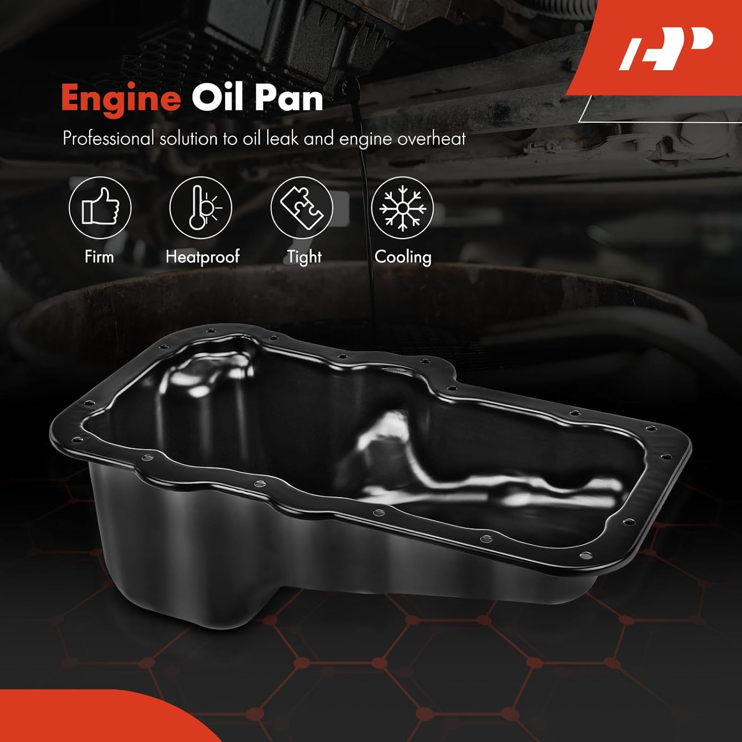 A-Premium Engine Oil Pan Sump with Drain Plug Compatible with Ram 1500 2011-2012 & Dodge Ram 1500 2002-2010, Durango 2004-2005, Dakota 2004-2005, Nitro 2007-2012 & Jeep Liberty 2002-2012, V6 3.7L