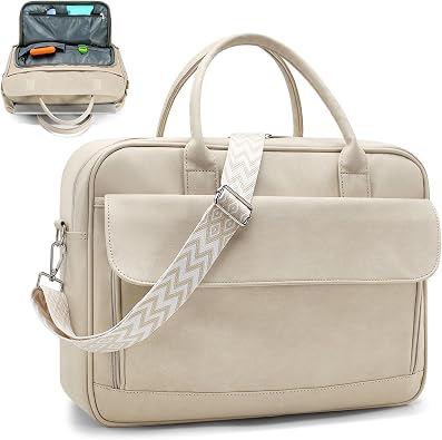 Teacher Tote Bag for Women 17inch PU Leather Laptop Briefcase Nurse Bags Professional Work Bags For Nursing, School, College