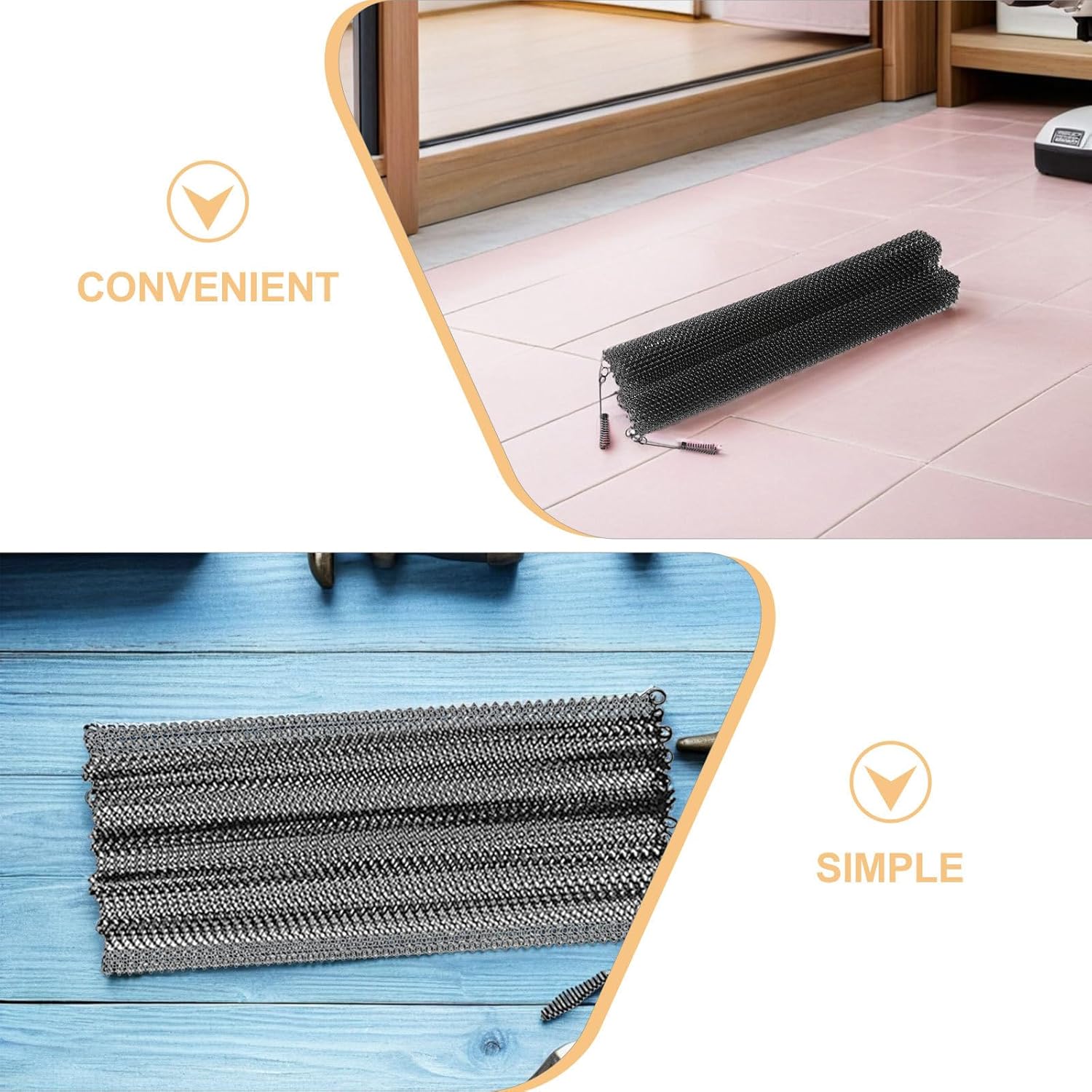 Generic 2pcs Fireplace-Mesh-Screen-Curtain-Replacement 21x24 Inch Spark Guards Chain Decorative Metal Hanging Panels for Protection Hearth Wood Burning Home