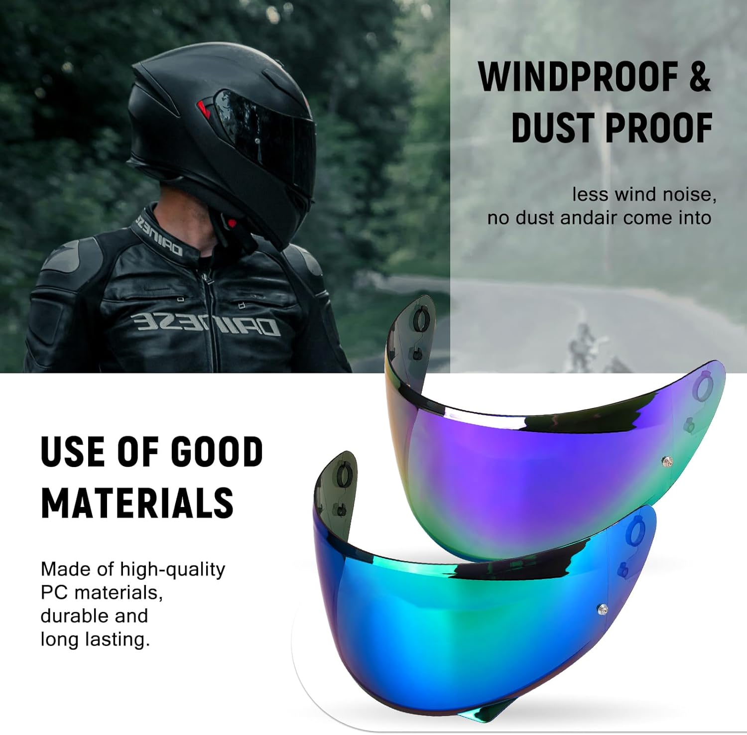 XINGWU Motorcycle Helmet Visor Replacement for HJ-34P Tinted C10 Helmet Visor with Anti-fog Rainproof Film UV Protection Pinlock HJ-34P Face Shield (Red)