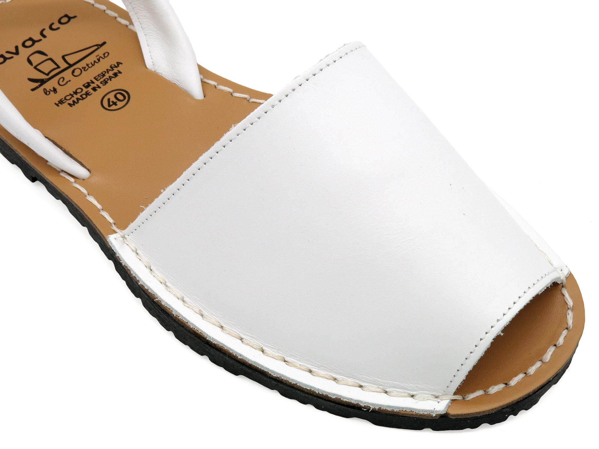 Avarca Made in Spain - Sandalias de piel planas y abiertas para mujer, originales, auténticas Avarcas Española Menorquina 201, fabricadas en España