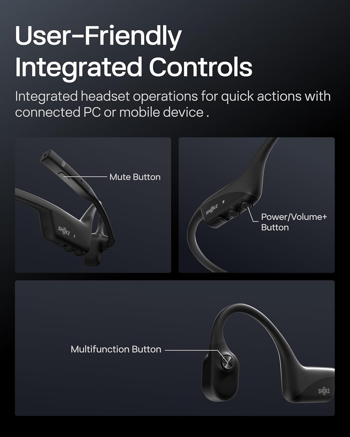 OpenComm2 2025 Upgrade - Open-Ear Bone Conduction Headphones, Wireless Bluetooth Headset with Noise Canceling Mic & Mute Button for Work Calls and Meetings, 16 Hour Talk Time for Mobile & PC - C120 - Image 7