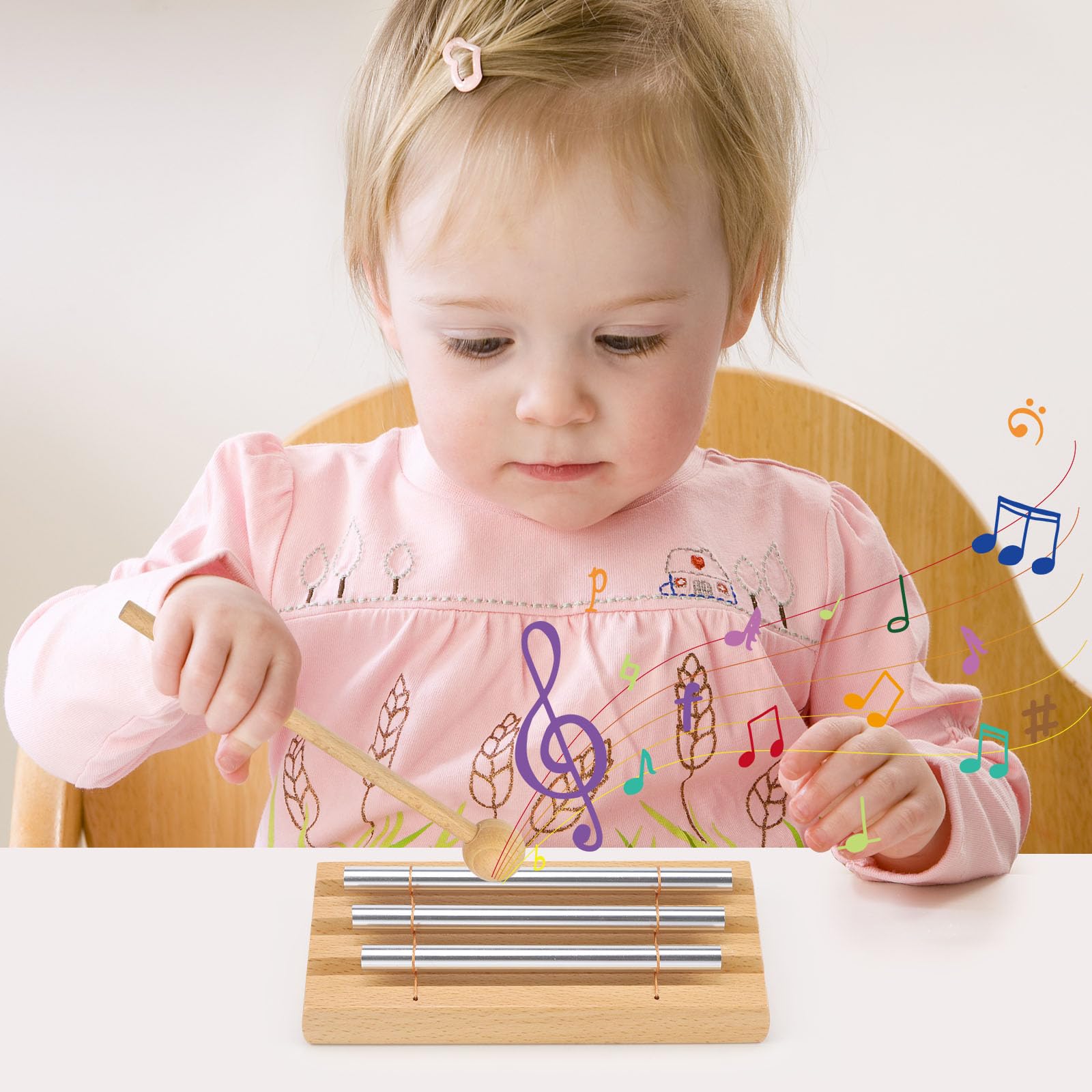 Carillon Energetico Campanello Da Meditazione Campanelli Manuali Promemoria Reattiva Con Un Martello Per La Meditazione Yoga Precoce Educazione Musicale 3 Toni
