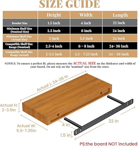 Miniatura 28 de 2 piezas de accesorios flotantes para estantes ocultos, soporte de estante oculto, montaje en pared, soporte de estantes flotantes invisibles
