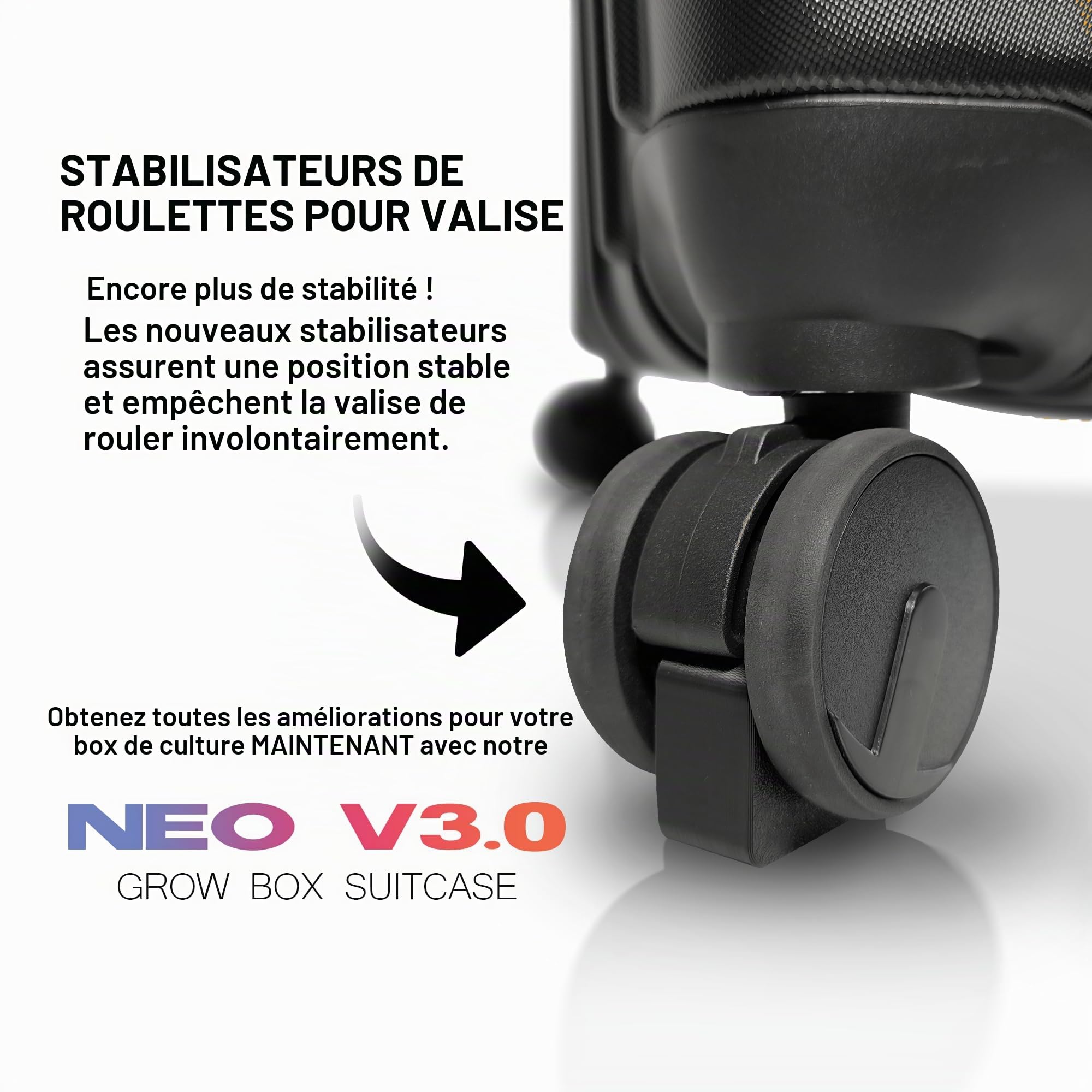 Petite Chambre de Culture Portable Neo V3.0 – Valise de Culture Discrète avec LED Bonsanto, Filtre à Charbon Silencieux, Ventilation Optimisée – Kit Complet avec Terre, Pots (3,2L) & Engrais