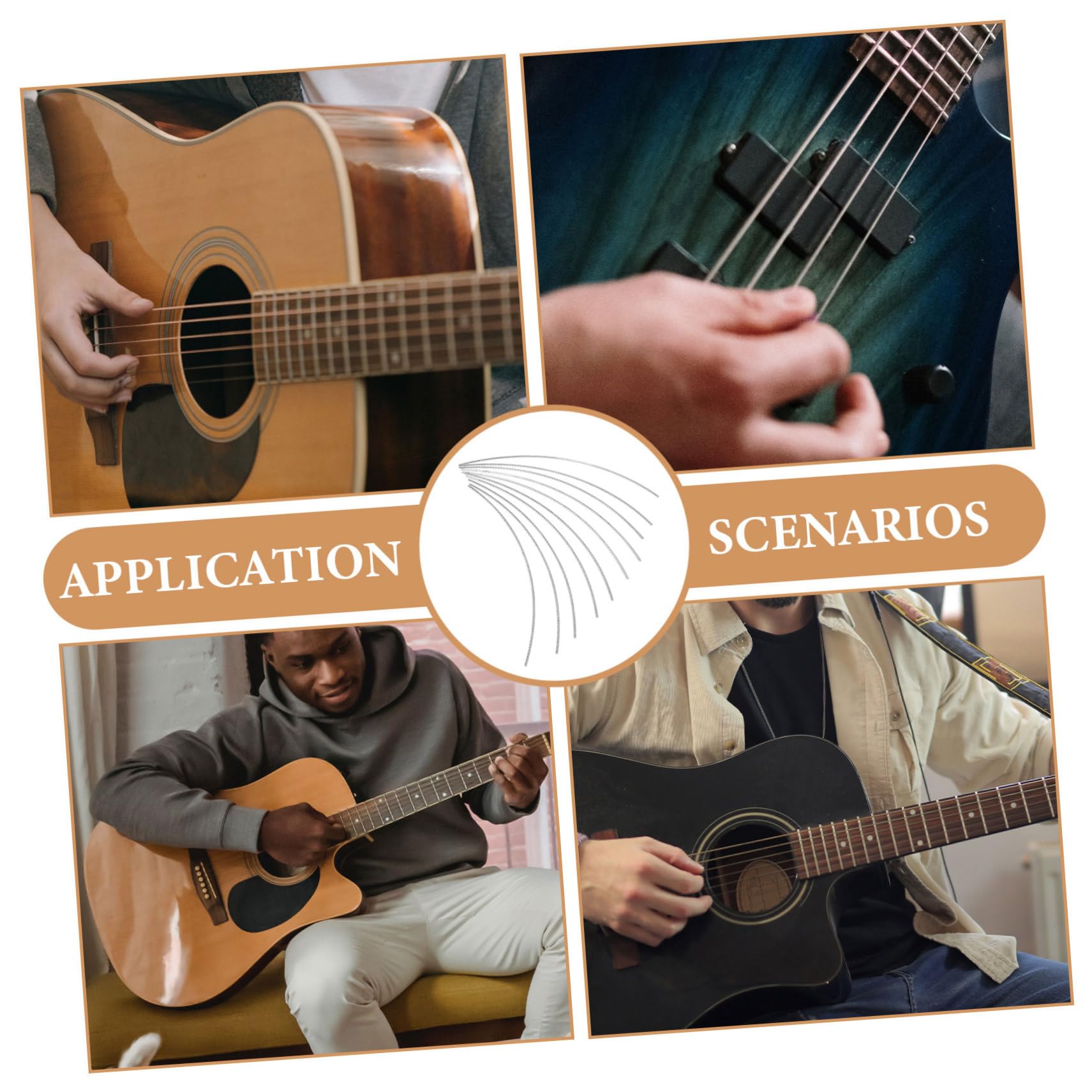 COSMEVIVI Guitar Fret Wire Replacement 10pcs Folk Guitar Fret Wires 200mm Length