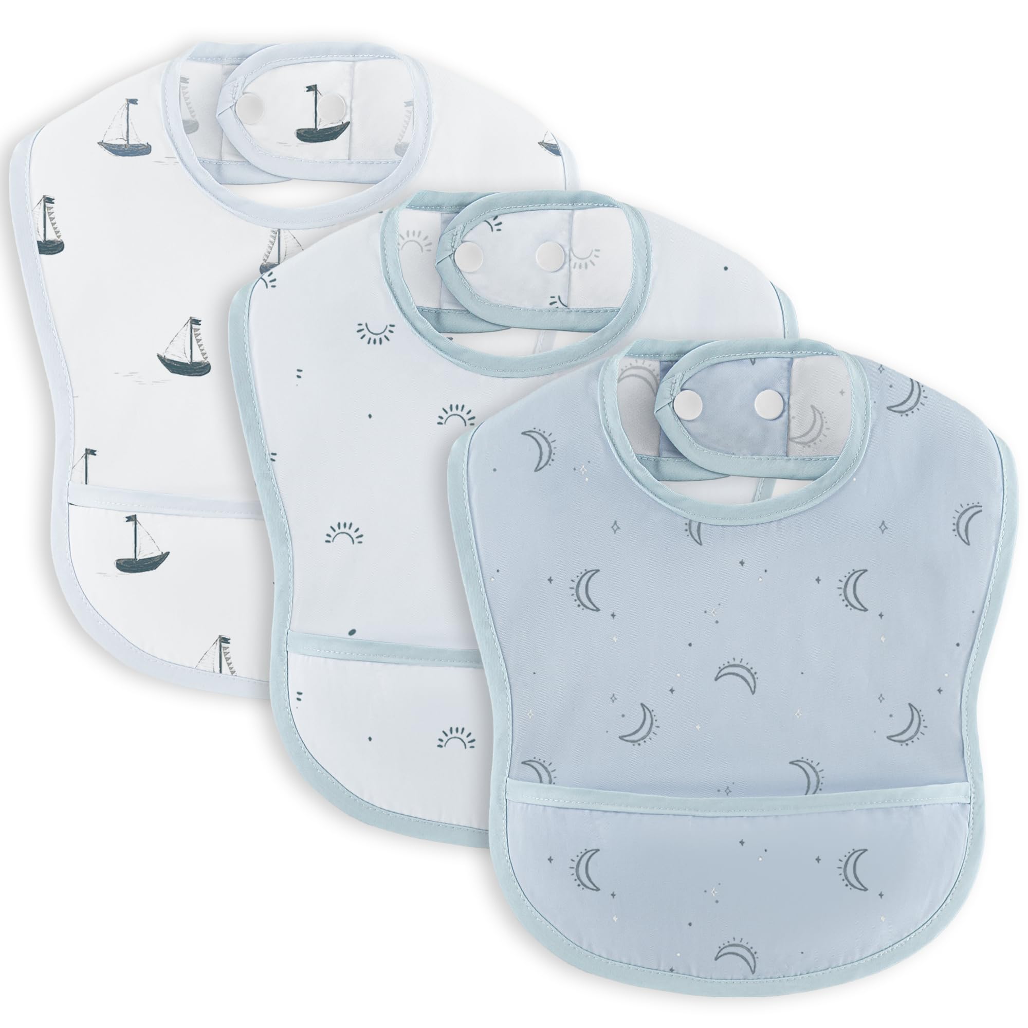 Susurration Bavoirs Bébé Imperméables Bavoirs Pour Bébé Doux Réglable Bébé Bavoir de Récupération Lavables Pour Bavoir 3Pack Garçons et Filles