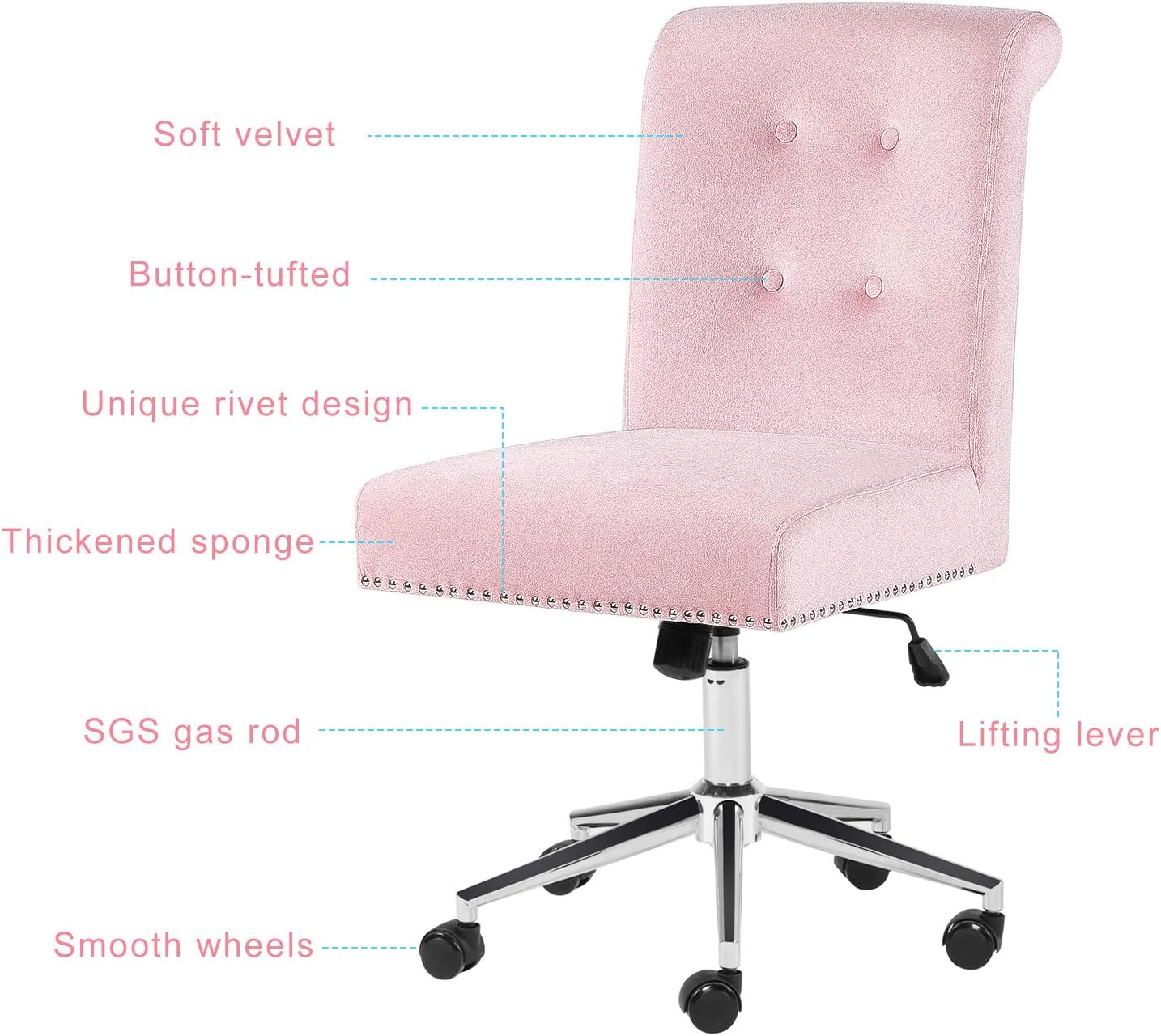 Buy Home Office Desk Chairs Armless Computer Chair With Wheels Comfy Fabric Office Chair Cute Velvet Upholstered Swivel Chair For Bedroom Living Room Pink Online In Indonesia B08xxcrlrq Buy Home Office Desk Chairs Armless Computer Chair With Wheels Comfy Fabric Office Chair Cute Velvet Upholstered Swivel Chair For Bedroom Living Room Pink Online In Indonesia B08xxcrlrq
