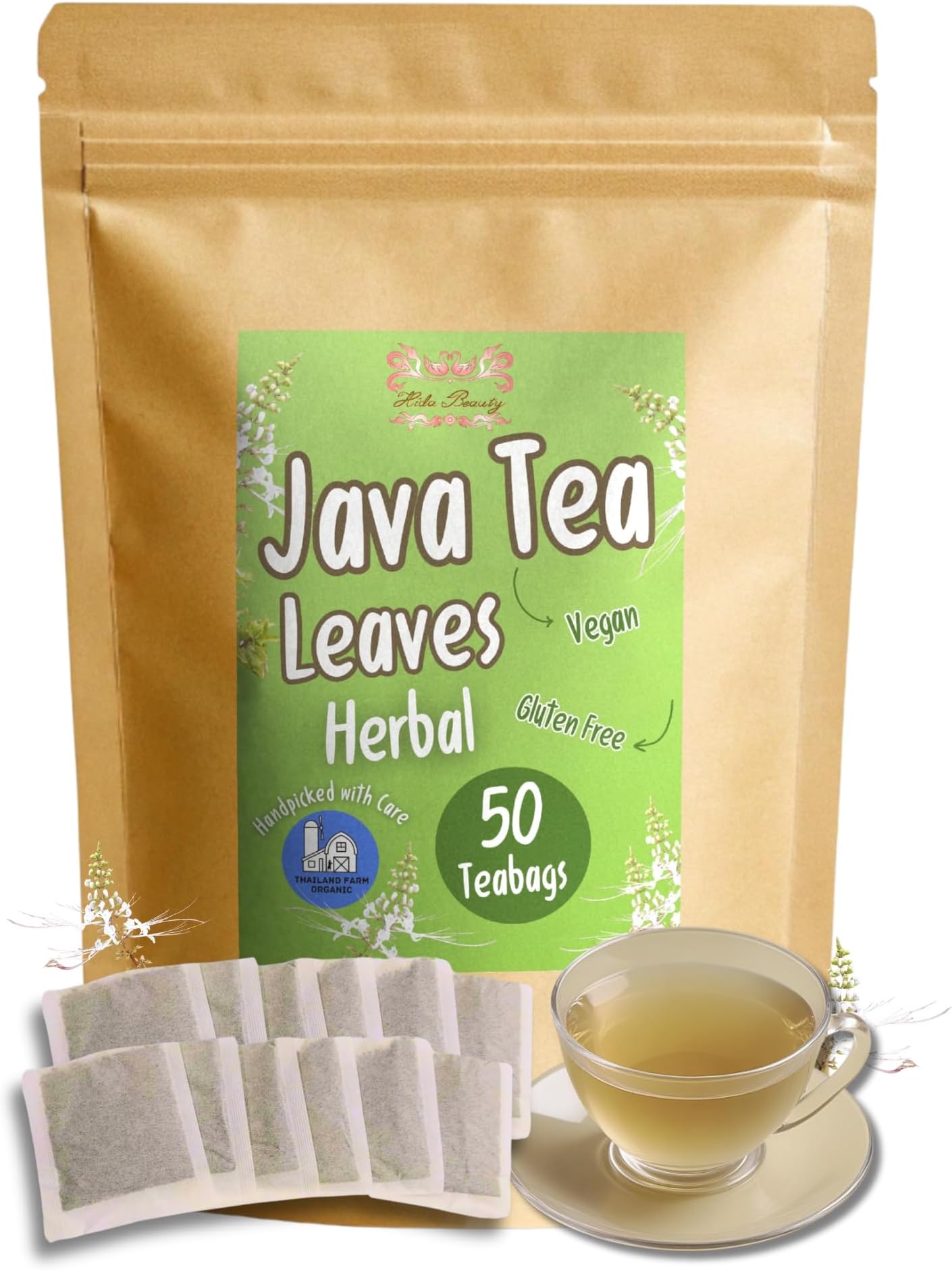 Hida Beauty Premium Dried Orthosiphon Aristatus Java Tea Dried Loose leaf 50 Teabags