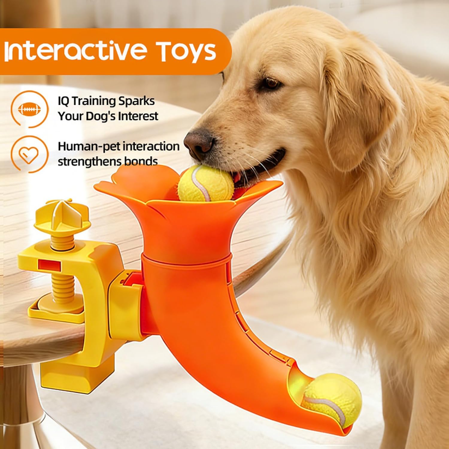 cjc Silent Dog Self-Serving Ball Launcher - Durable PP Material, Low-Noise Play System for Indoor & Outdoor Fun - Perfect for Exercise, Fetch & Training