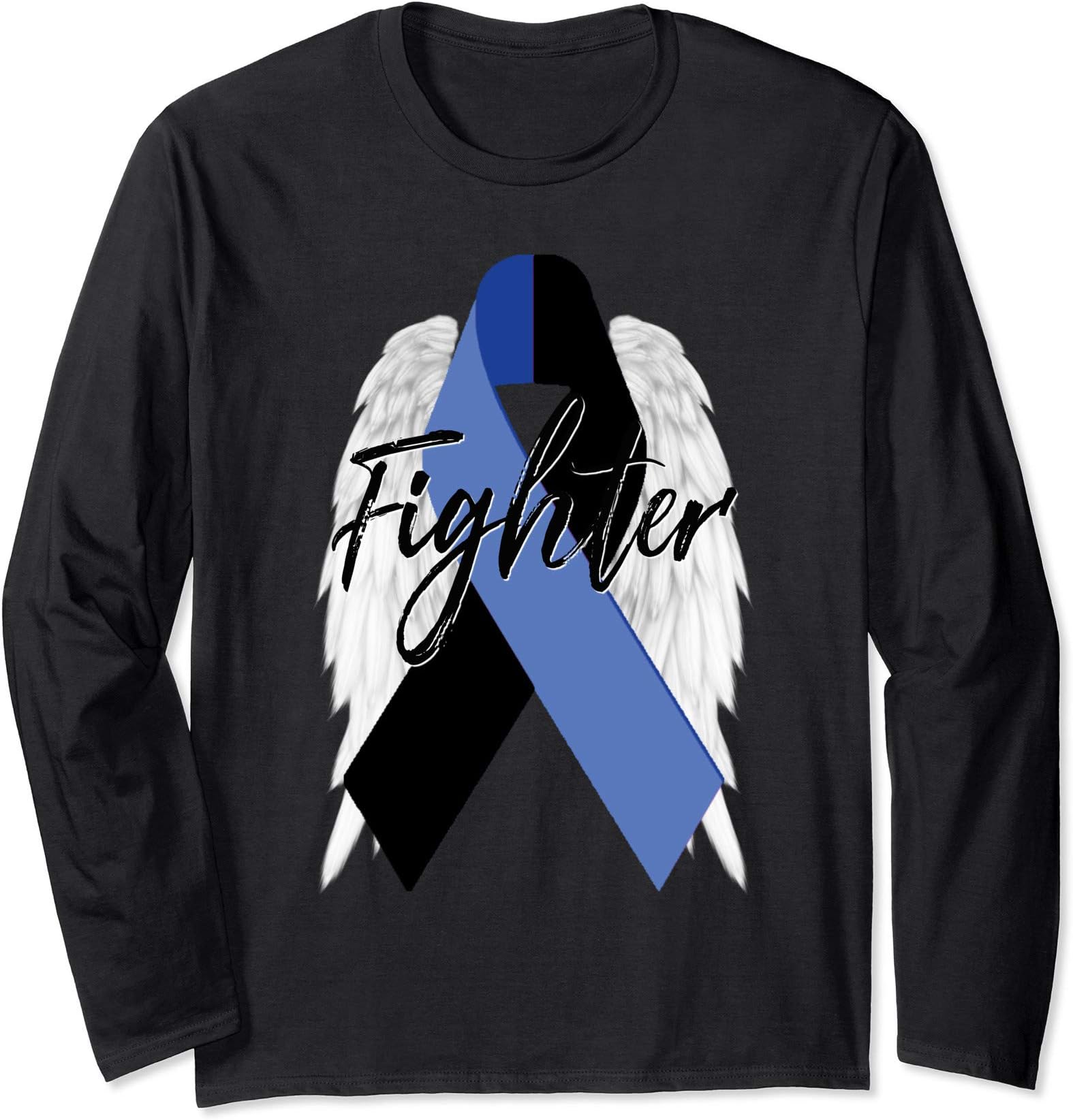 Ocular Melanoma Cancer Survivor Fighter Wings Ribbon Long Sleeve T-Shirt