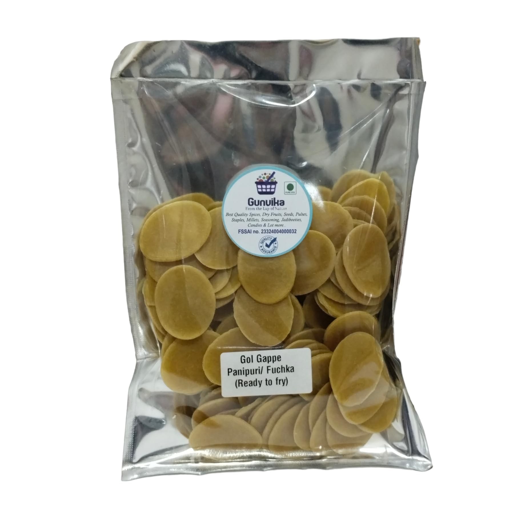 Gunvika Dry Ready to Fry Golgappa/Panipuri Papad Fryums (Puchka/Gupchup) Packet | For Microwave, Air Fry Instant Fresh Golgappe with Panipuri Jaljeera pack (100) (B0CYSP84Q2) Amazon Price History, Amazon Price Tracker