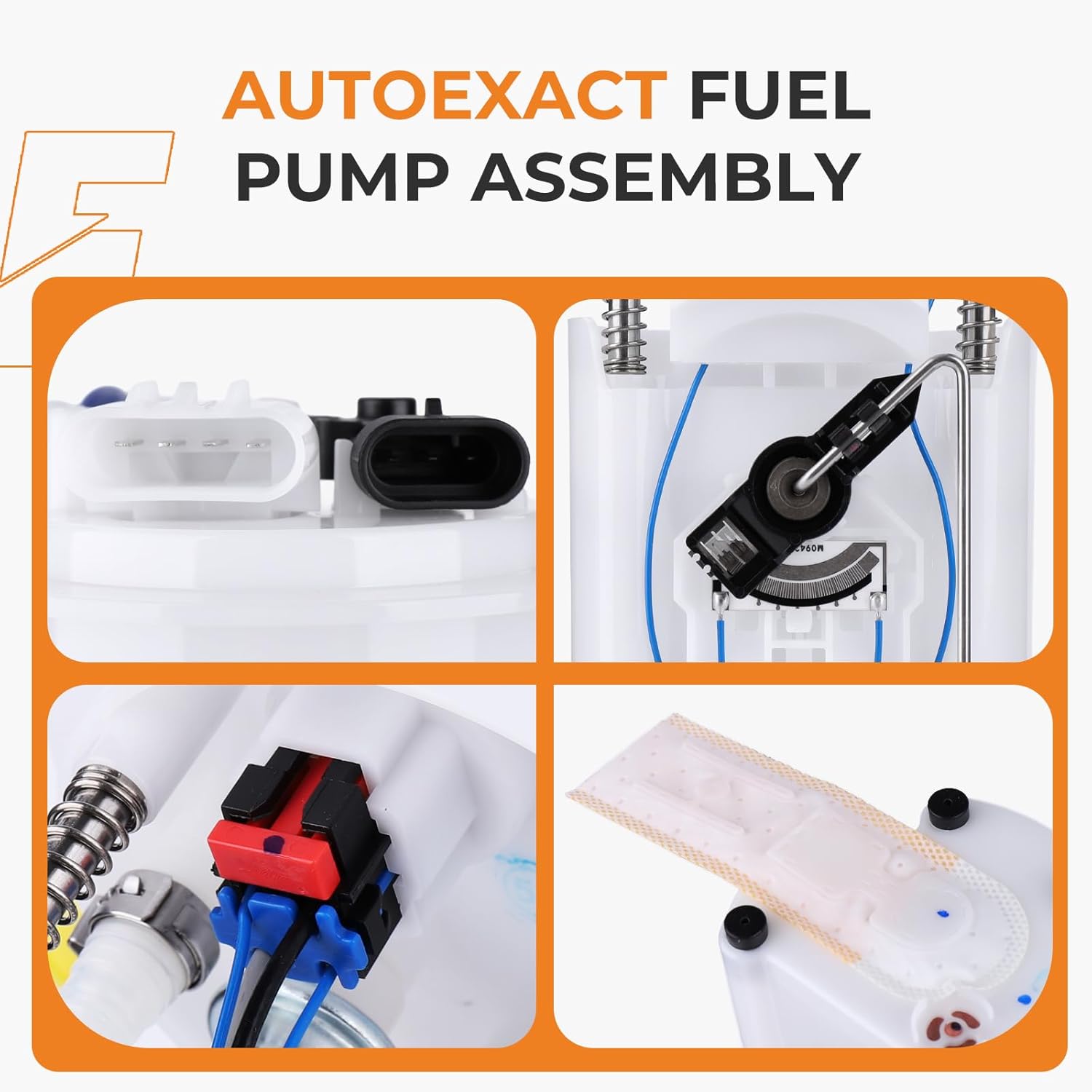Autoexact Fuel Pump Assembly with Sending Unit Compatible with Chevrolet Silverado GMC Sierra 1500 2500 3500 1999-2004 4.3L 4.8L 5.3L 6.0L 8.1L Replacement for E3500M P74835M SP6086M