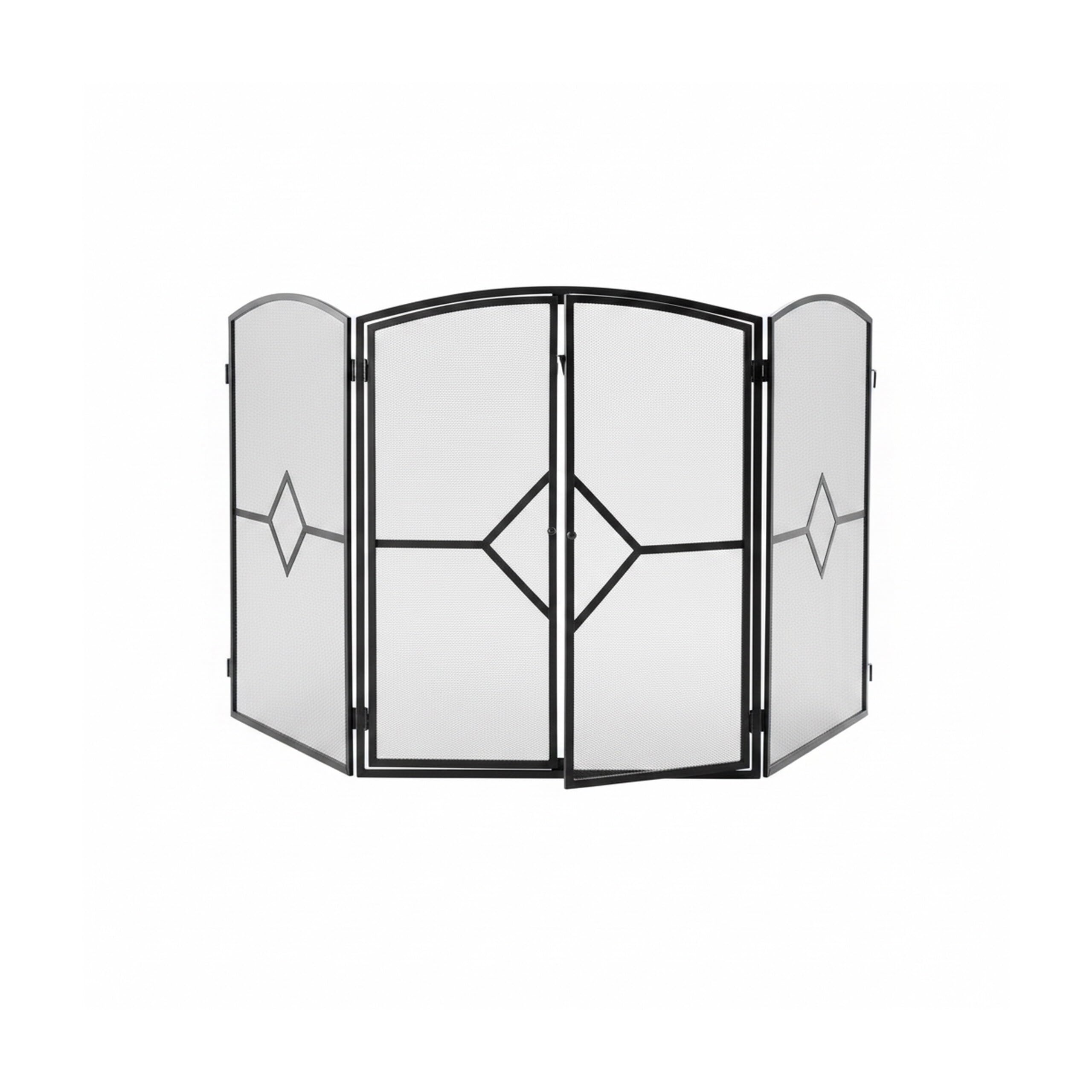 Relaxdays Rete parascintille, griglia per caminetto con Porta, HxLxP: 80 x 197 cm, Sicurezza